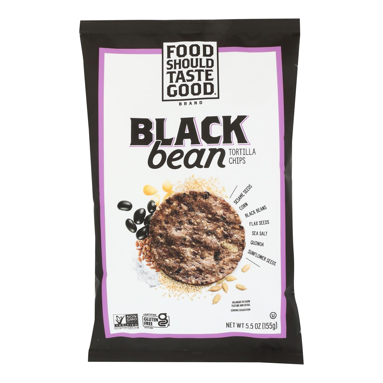Food Should Taste Good Black Bean Tortilla Chips - 5.5 Oz - 12 Bags