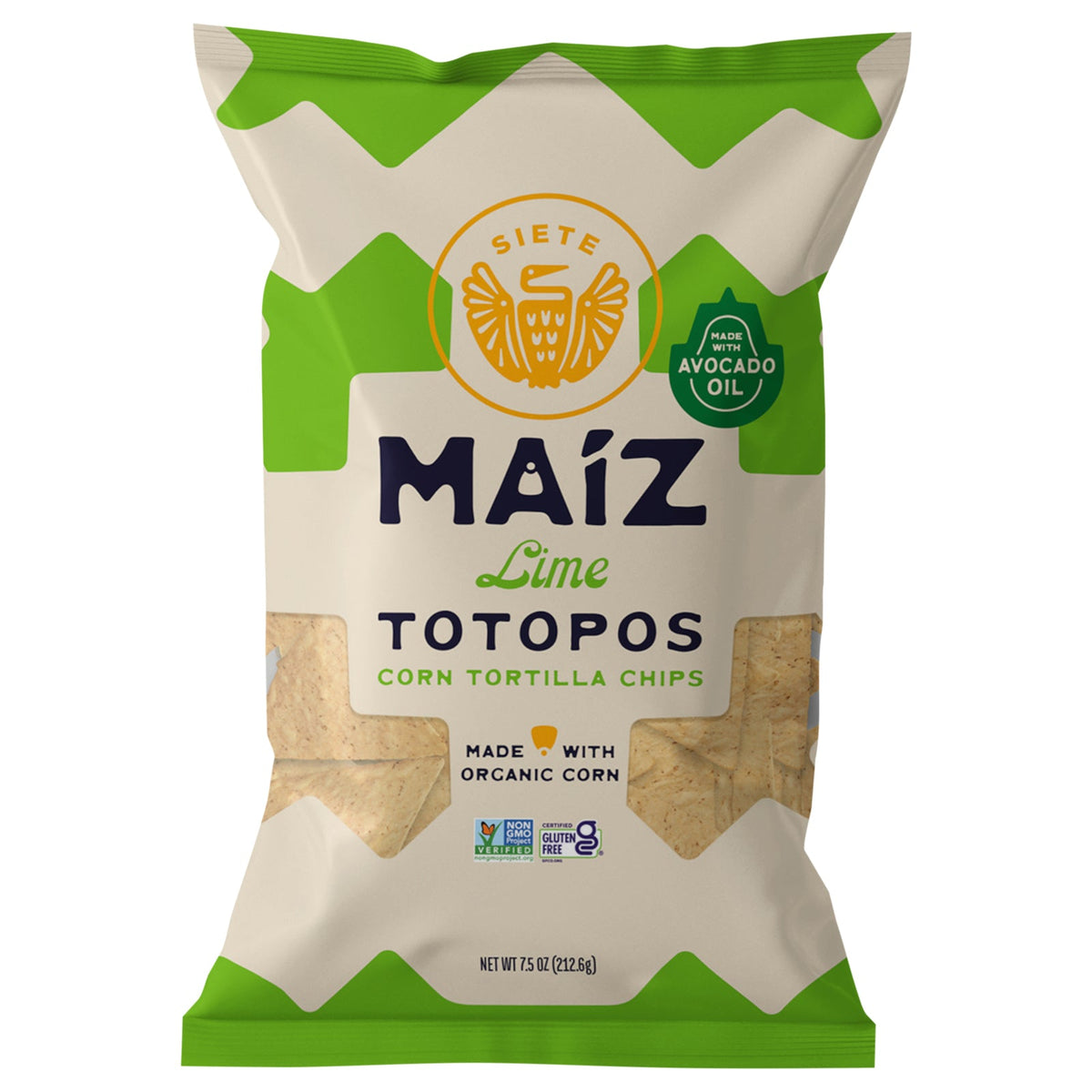 Siete Made with Organic Lime Corn Tortilla Chips, 7.5 oz (Case of 6)