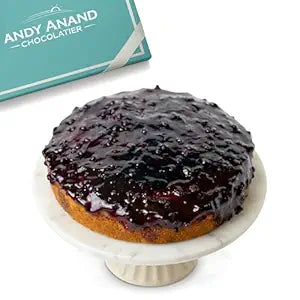 Andy Anand Sugar-Free Keto Blueberry Cake, 9-Inch, 2 lb – Low-Carb, Gourmet Fresh Baked, Diabetic-Friendly, Keto Diet Birthday Gift Box
