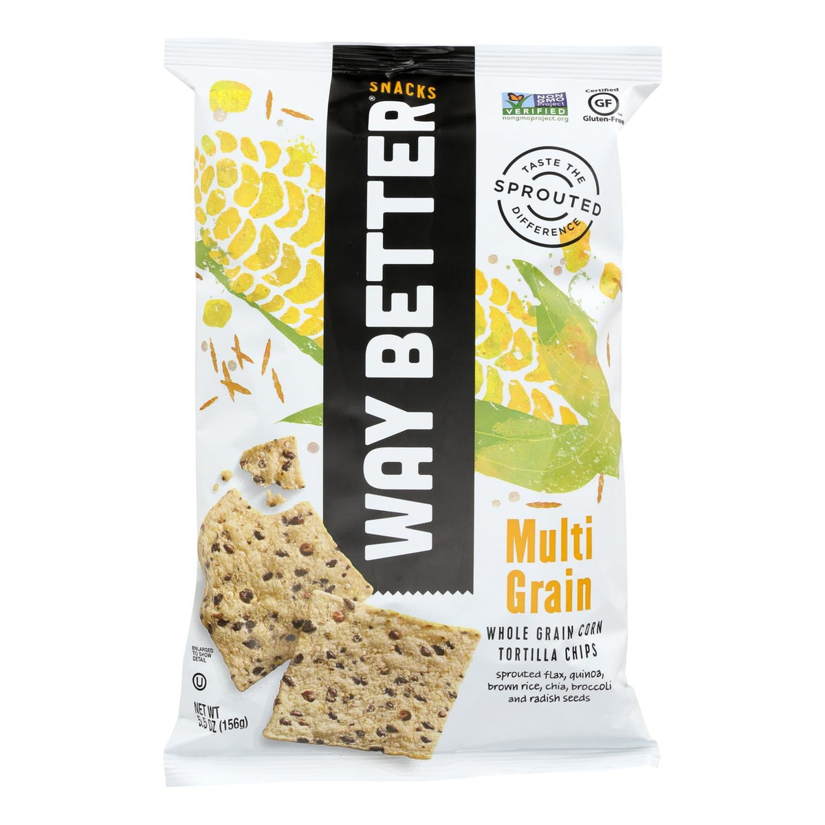 Way Better Snacks Multi-Grain Tortilla Chips, 5.5 oz (Case of 12)