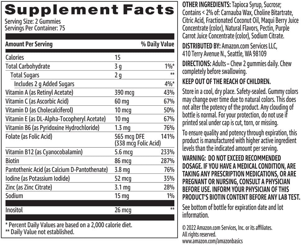 Andy Anand Sugar-Free Multivitamin Gummies (50 ct, 50-Day Supply) | Strawberry, Mango, Pineapple, Peach | Local SoCal Bakery