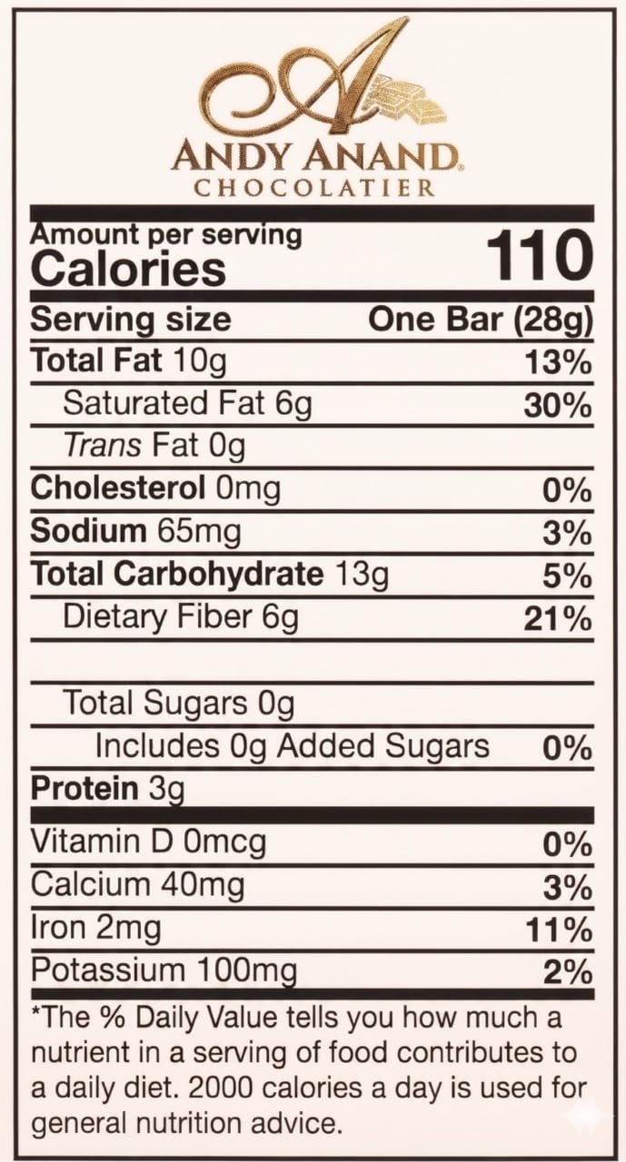 Andy Anand Sugar-Free 80% Cacao Belgian Dark Chocolate Bars (4 pc) | Sugar-Free & Keto Chocolate | Local SoCal Chocolatier