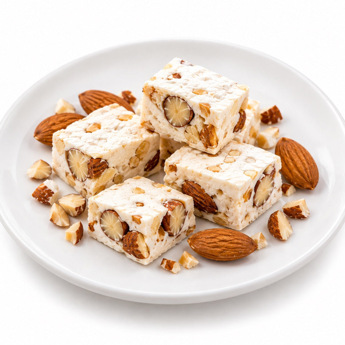 Andy Anand Sugar-Free Roasted Almond Nougat Brittle, 18 pc, 7 oz – Gluten-Free Keto Italian Torrone, Diabetic-Friendly Gourmet Gift Box