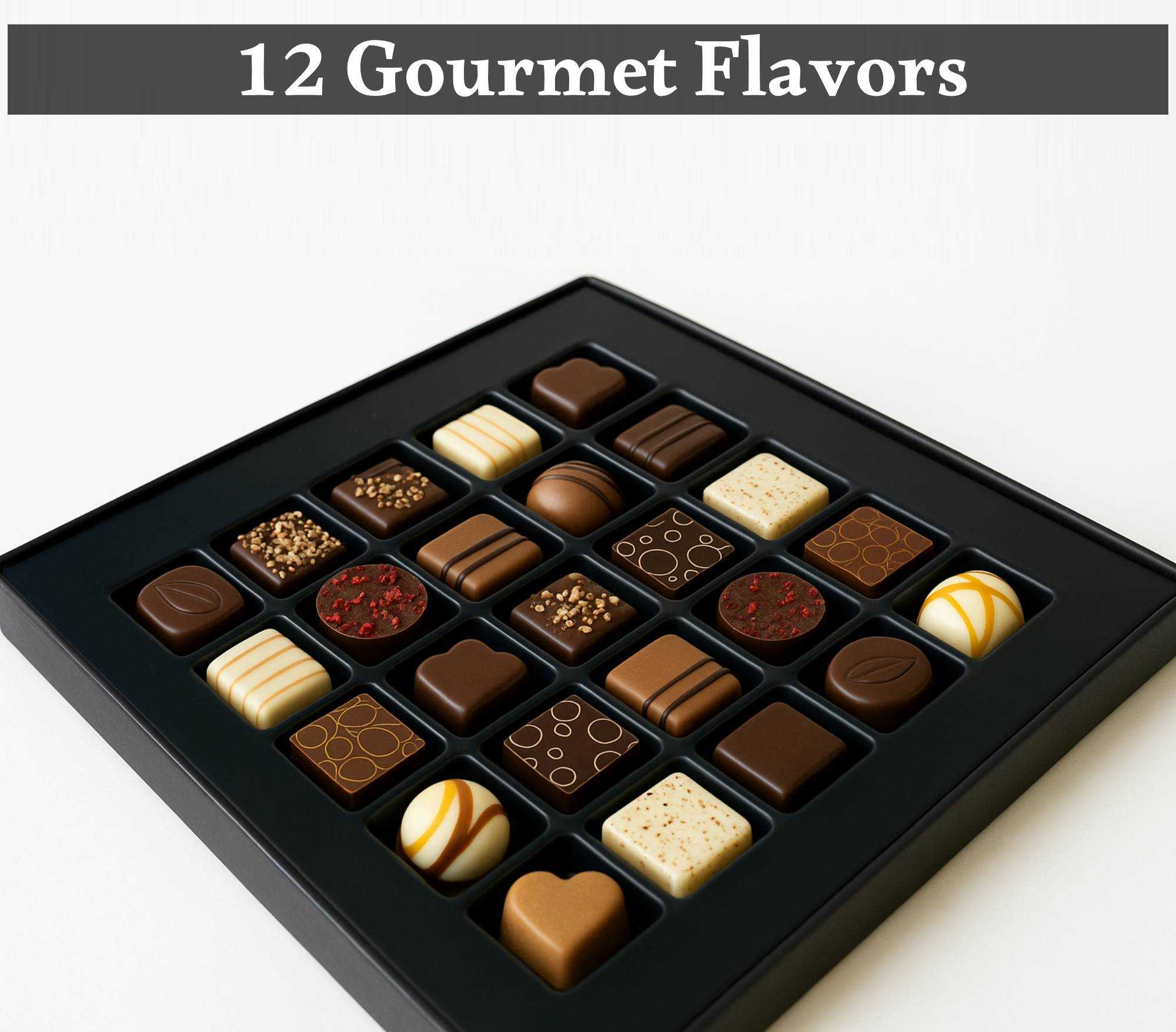 Andy Anand Belgian Chocolate Truffles Gift Box (25 pc, 7.8 oz) | Gourmet Bonbon Ganache, 60% Cocoa Butter | Local SoCal Chocolatier