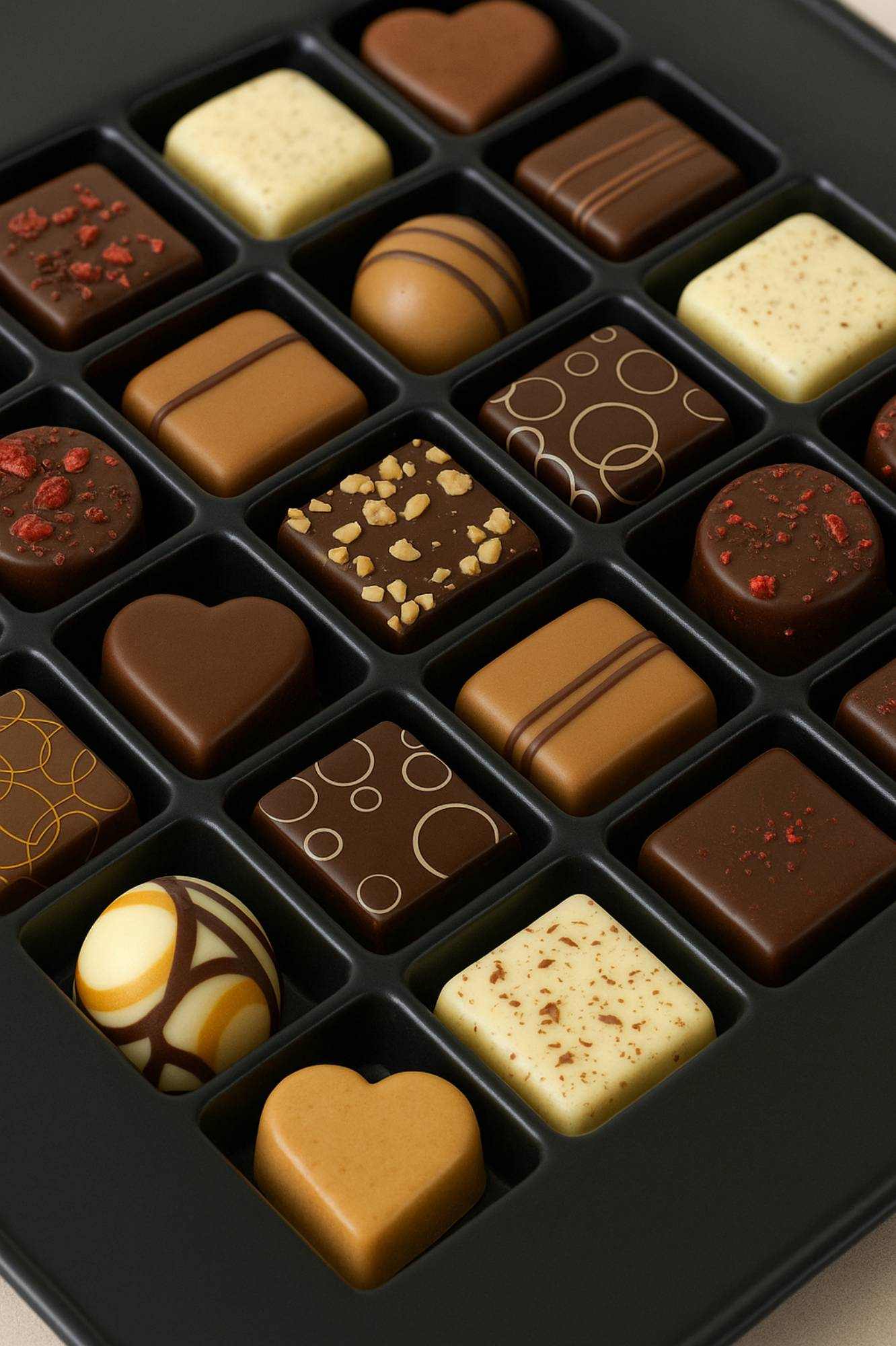 Andy Anand Belgian Chocolate Truffles Gift Box (25 pc, 7.8 oz) | Gourmet Bonbon Ganache, 60% Cocoa Butter | Local SoCal Chocolatier