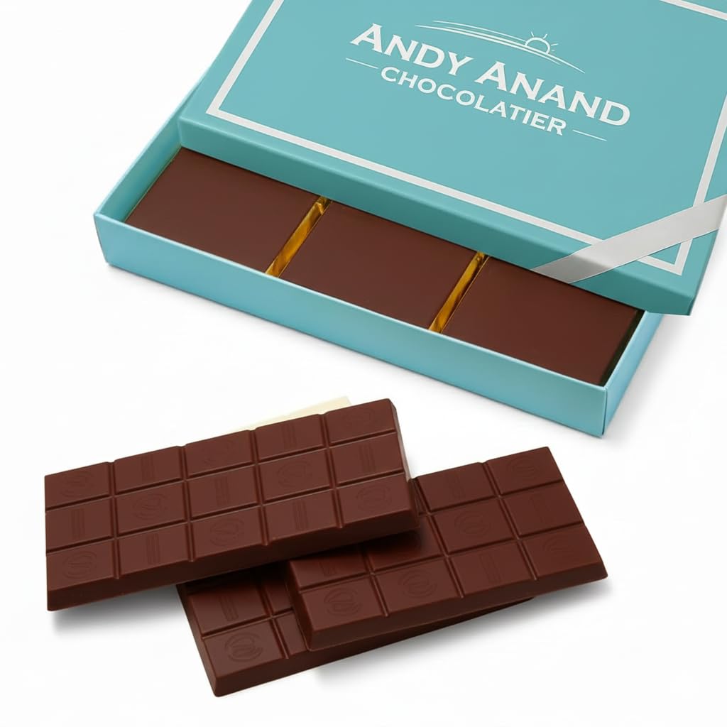 Andy Anand Sugar-Free 80% Cacao Belgian Dark Chocolate Bars (4 pc) | Sugar-Free & Keto Chocolate | Local SoCal Chocolatier