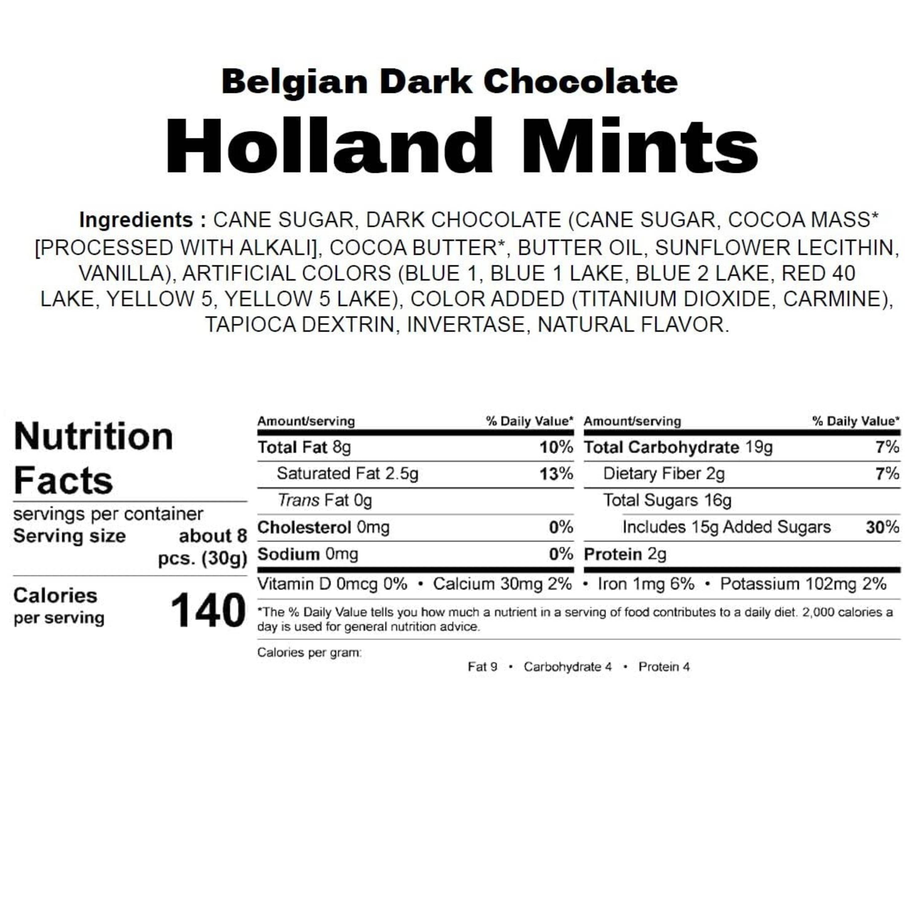 Andy Anand Gluten-Free Holland Mints, 1 lb – Belgian Dark Chocolate with Pure Peppermint Oil, Keto-Friendly, Birthday & Holiday Gourmet Gift