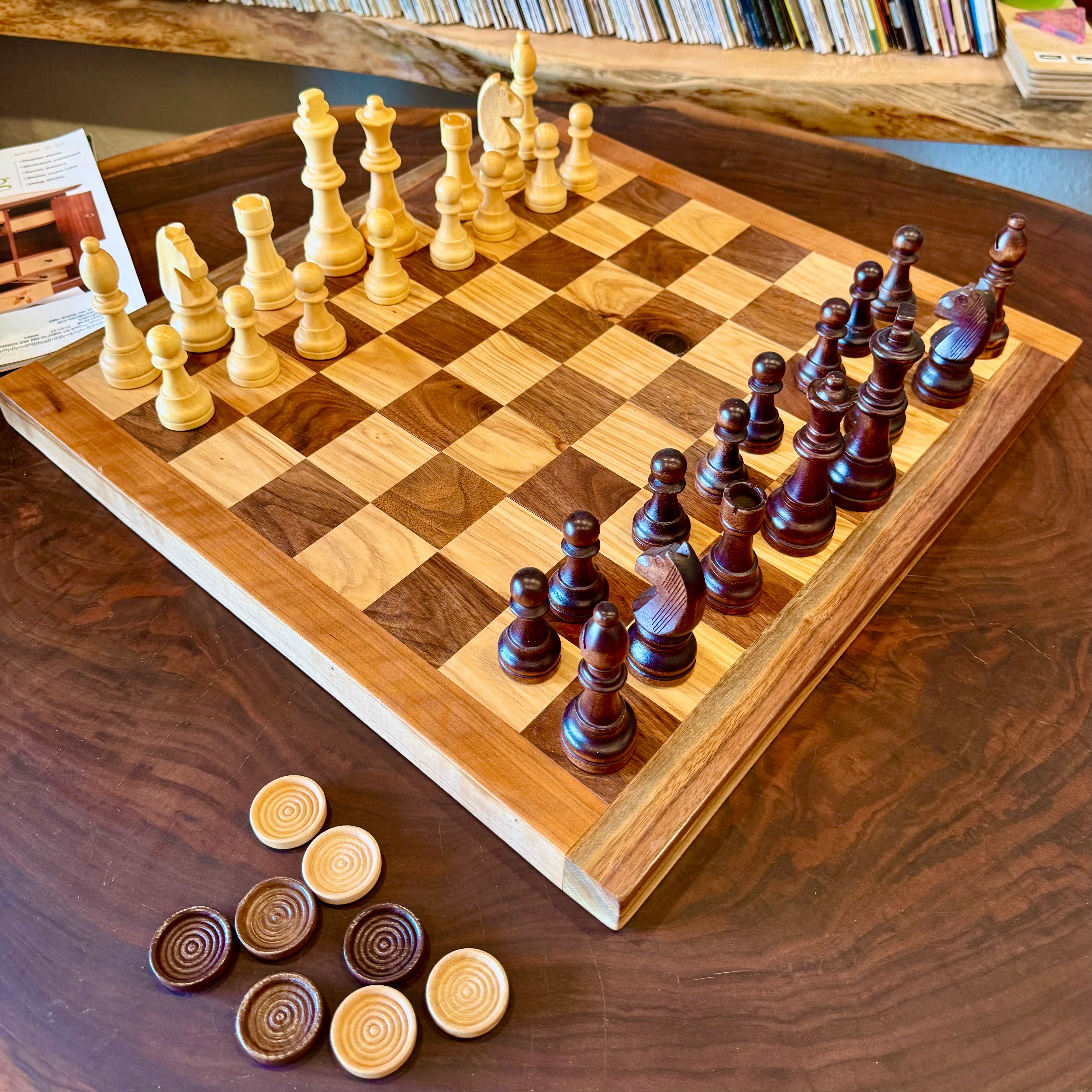 Sawdust Chess & Checker Board #1 (Regulation Size)