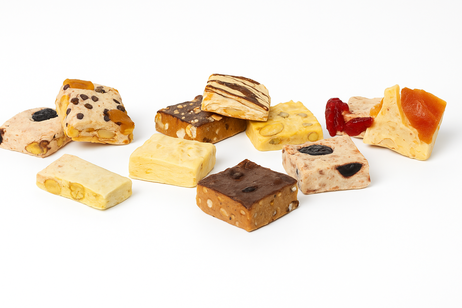 Andy Anand Italian Almond, Pistachio, Cherry & Citrus Nougat Brittle, 22 pc, 7 oz – Gluten-Free European Turron, Birthday & Holiday Gift Box