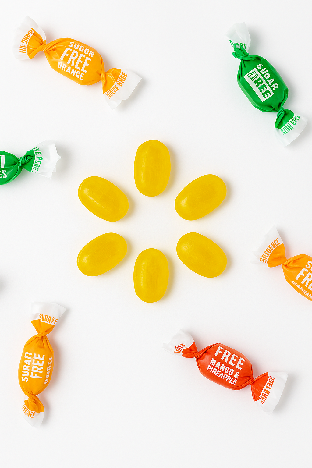 Andy Anand Sugar-Free Italian Ginger Candy, 55 pc, 7 oz – Orange, Mango & Lemon Flavors, Made in Italy, Keto & Diabetic-Friendly Gift Box