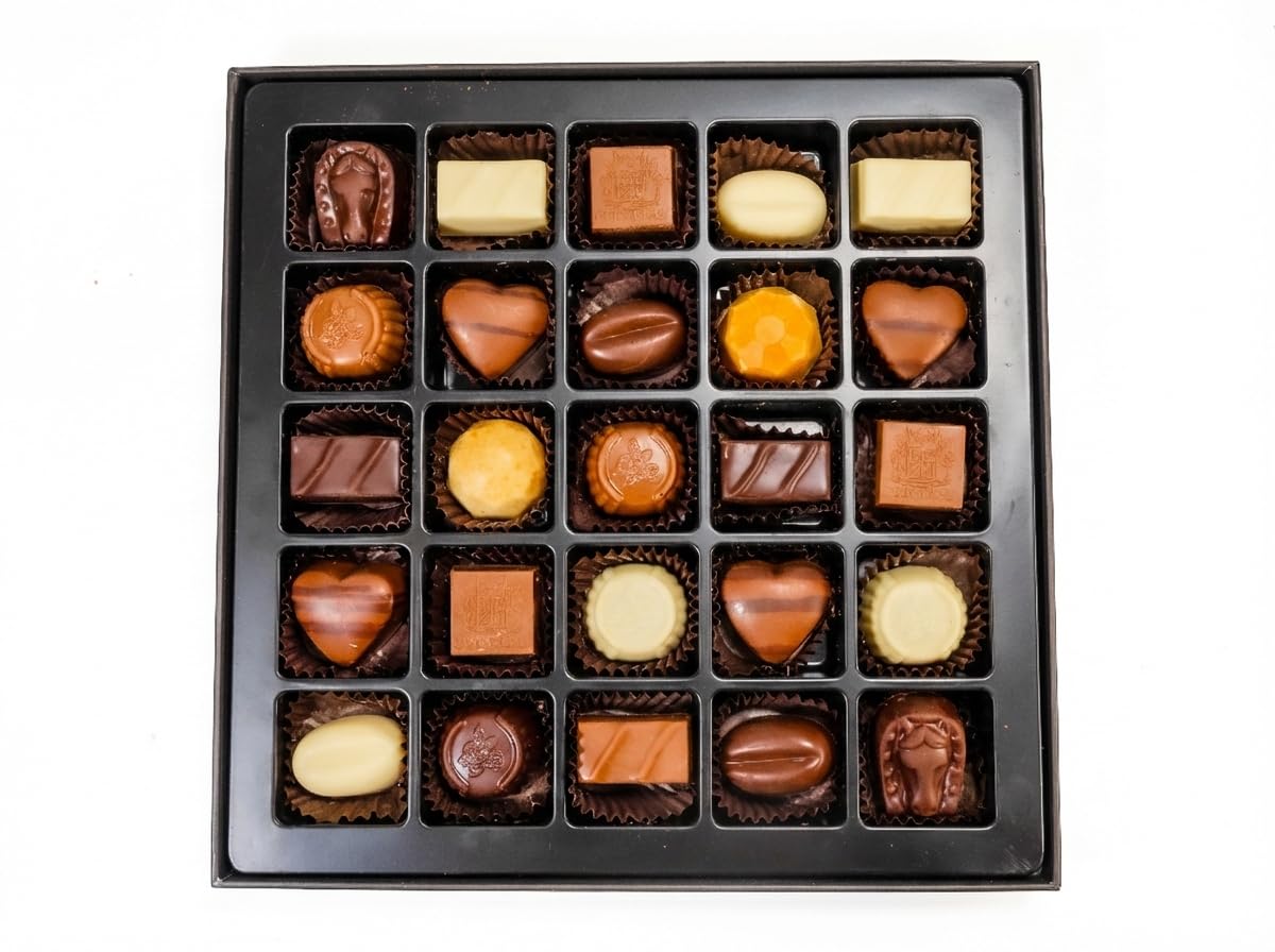 Andy Anand Sugar-Free Belgian Chocolate Truffles, 24 pc, 60% Cacao – Espresso, Hazelnut, Strawberry, Coconut, Cherry & Orange, Keto Gift