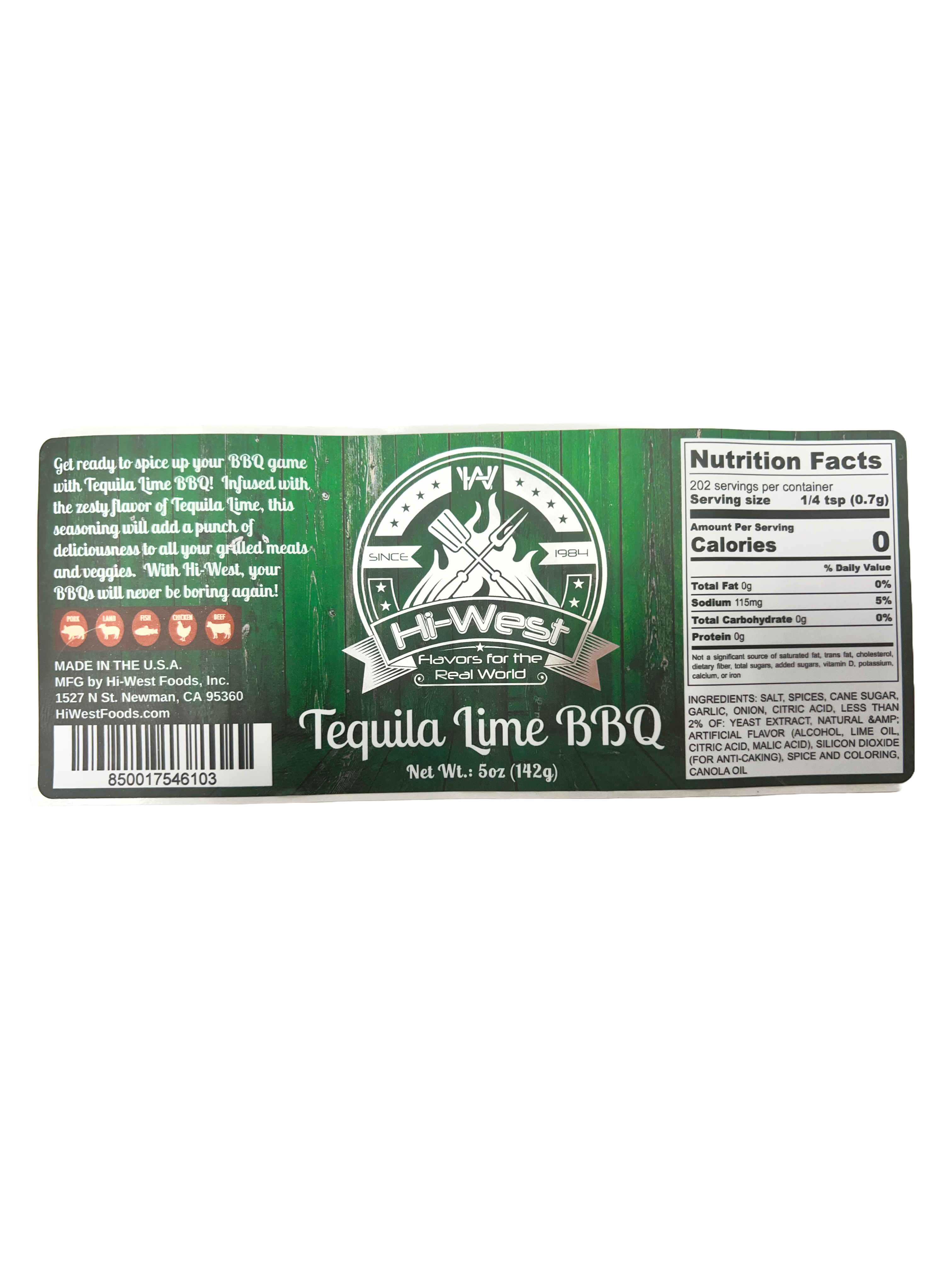 Hi-West Tequila Lime BBQ Seasoning