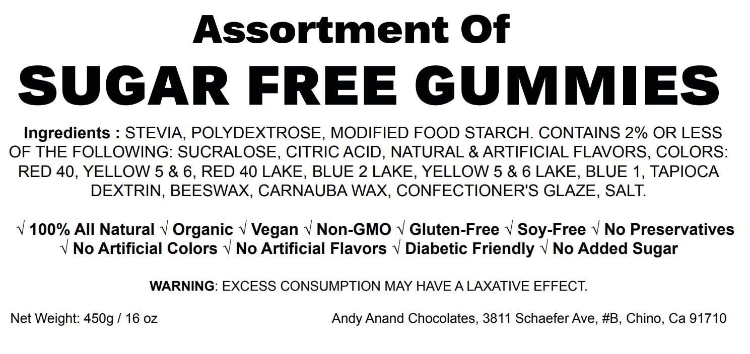 Andy Anand Sugar-Free Gummies, 7 oz – Made with Agar & Stevia, Diabetic-Friendly, Assorted Flavors, Birthday, Mother's Day & Holiday Gift