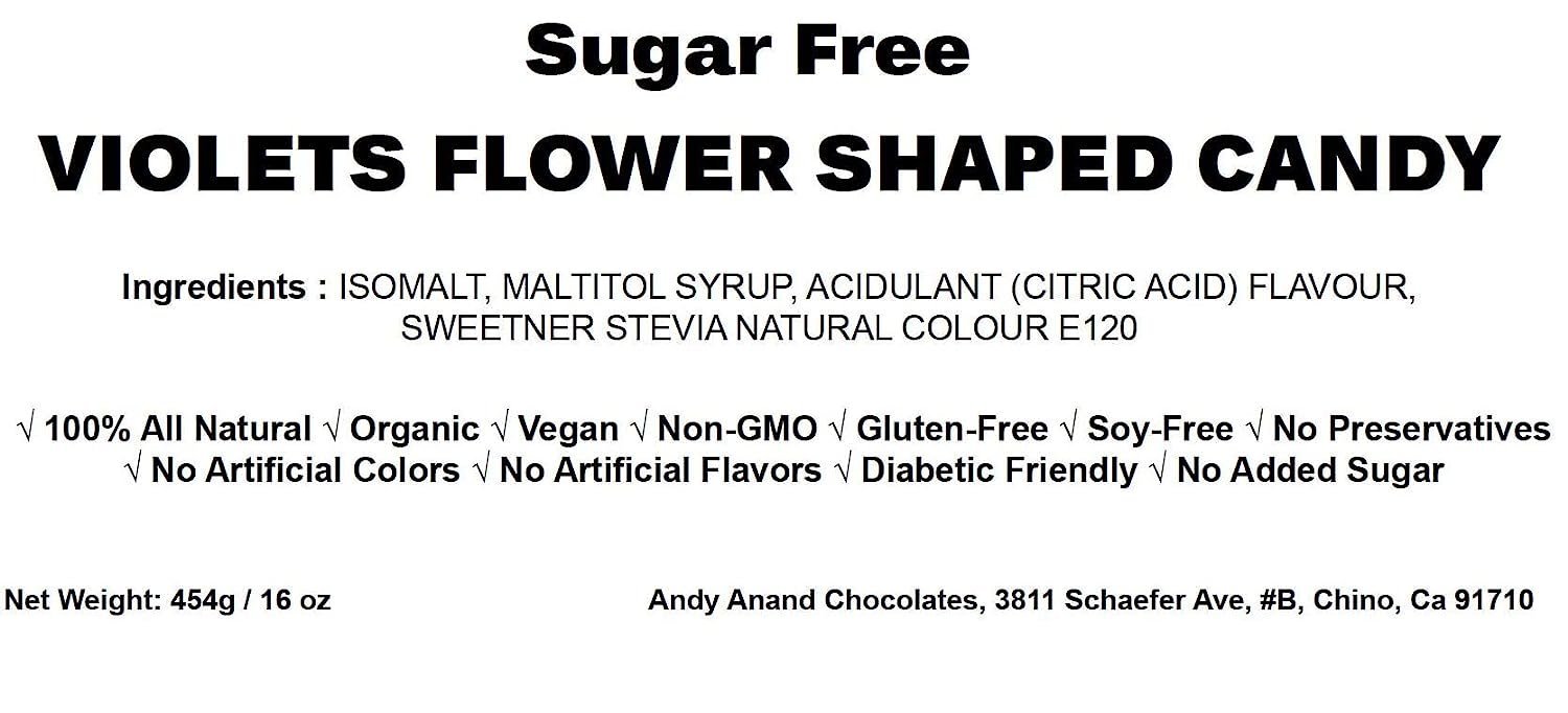 Andy Anand Sugar-Free Violet Candy Dragees, 150 pc, 3-Pack – Old-World European, Stevia Sweetened, Keto & Diabetic-Friendly Gourmet Gift Box