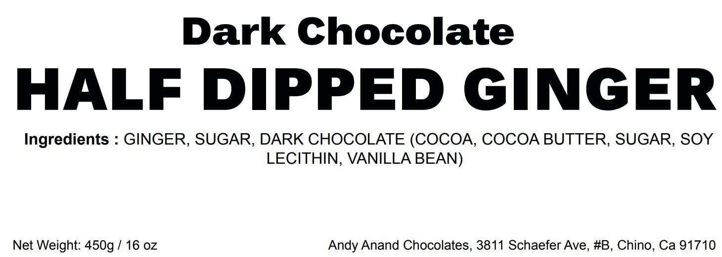 Andy Anand Dark Chocolate Covered Fresh Ginger, 1 lb – Belgian Dark Chocolate, Bold Sweet & Spicy Flavor, Gourmet Handcrafted Holiday Gift