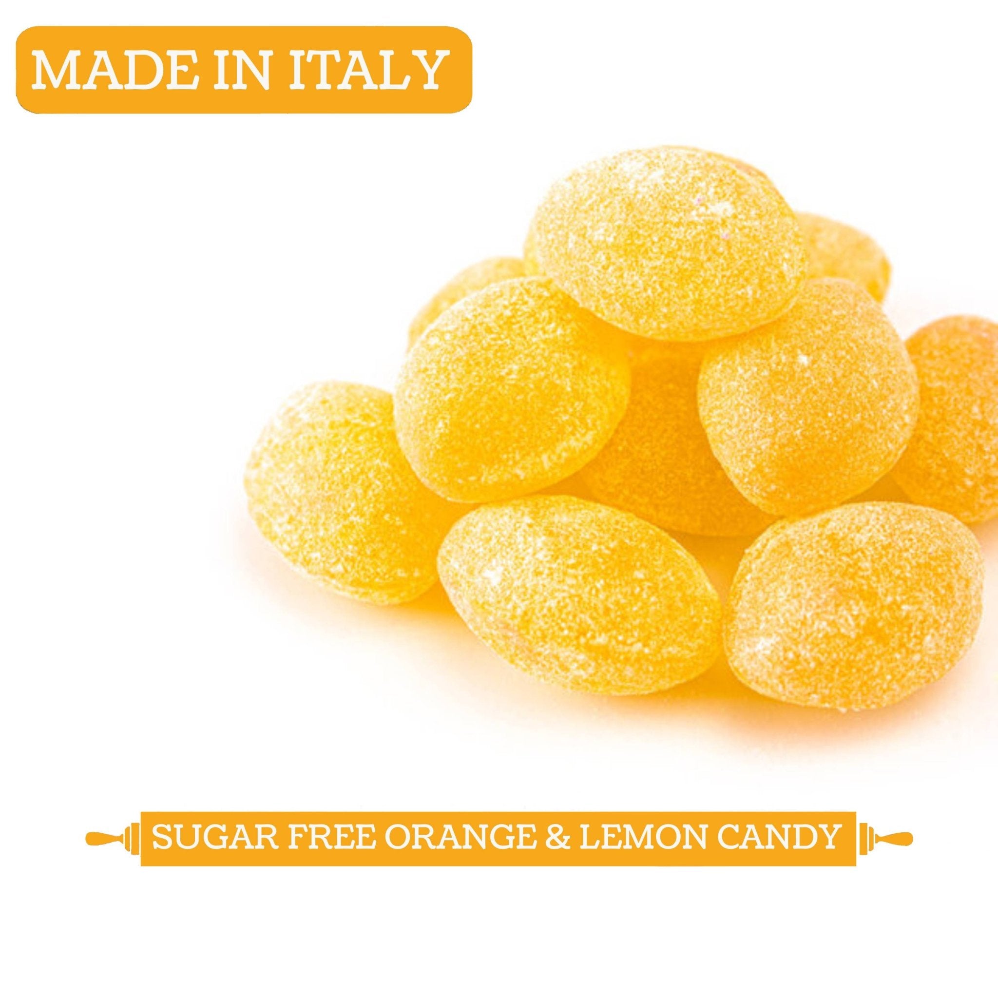 Andy Anand Sugar-Free Italian Orange & Lemon Hard Candy (7 oz) | Vitamin C Enhanced | Local SoCal Bakery