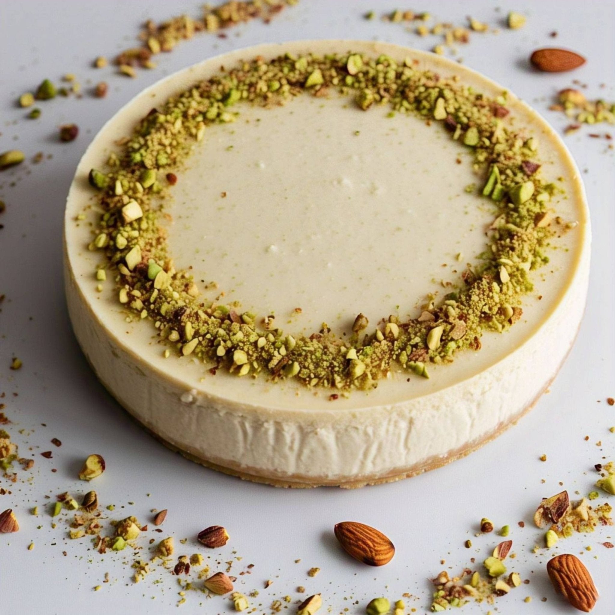 Andy Anand Sugar-Free Pistachio Almond Cheesecake (9-inch, 2 lbs) | Sugar-Free Cheesecake | Local SoCal Bakery