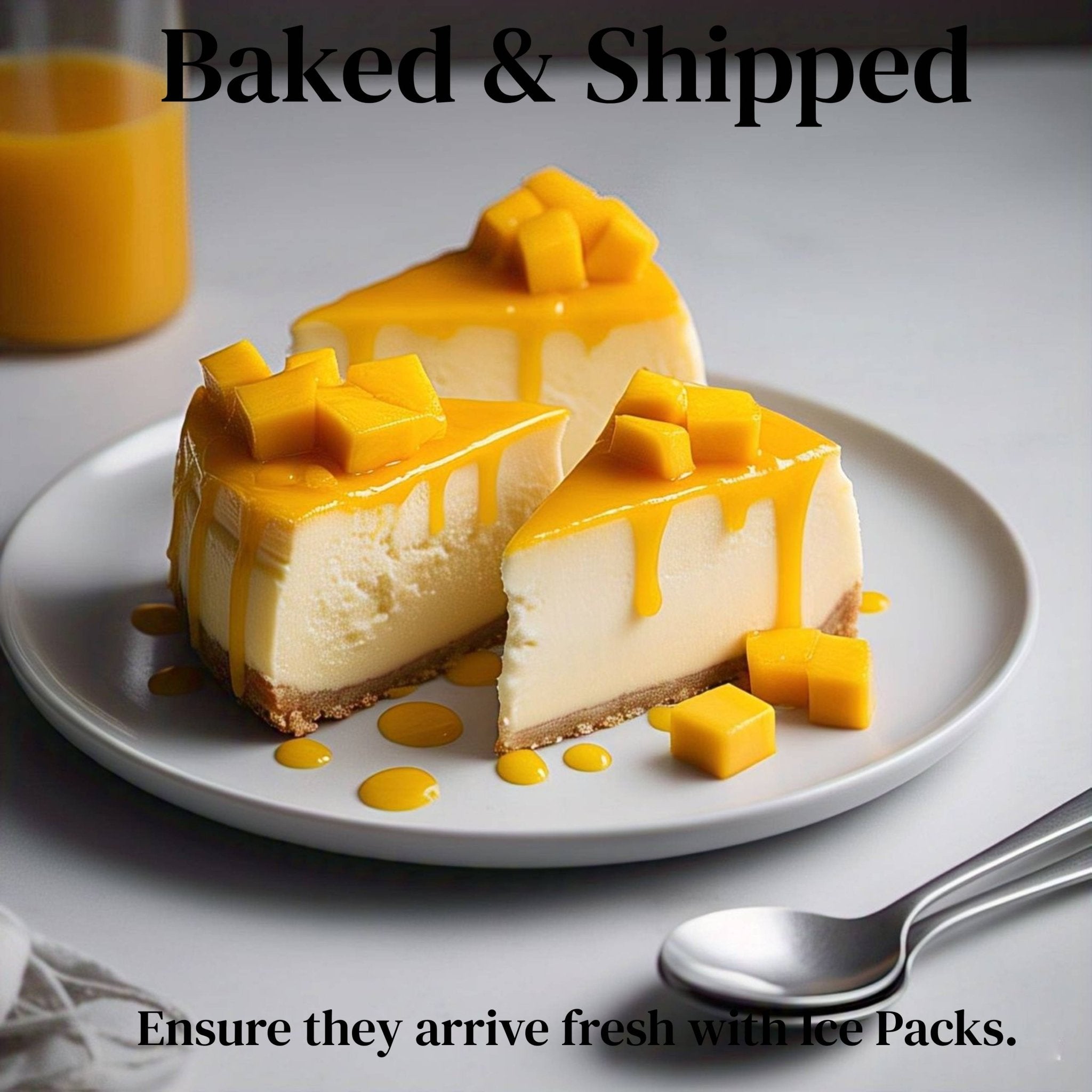 Andy Anand Mango Cheesecake (9-inch, 2 lbs) | Hand-Baked Bakery Cheesecake | Local SoCal Bakery