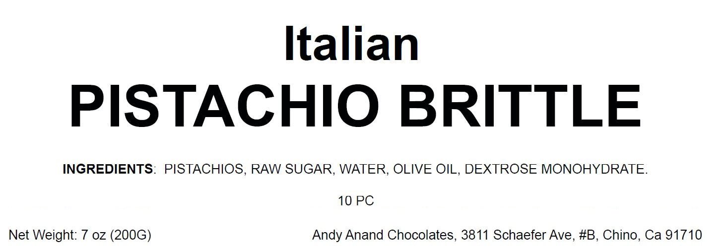 Andy Anand Italian Pistachio Brittle (7 oz) | Healthy Brittle Made in Italy | Local SoCal Bakery