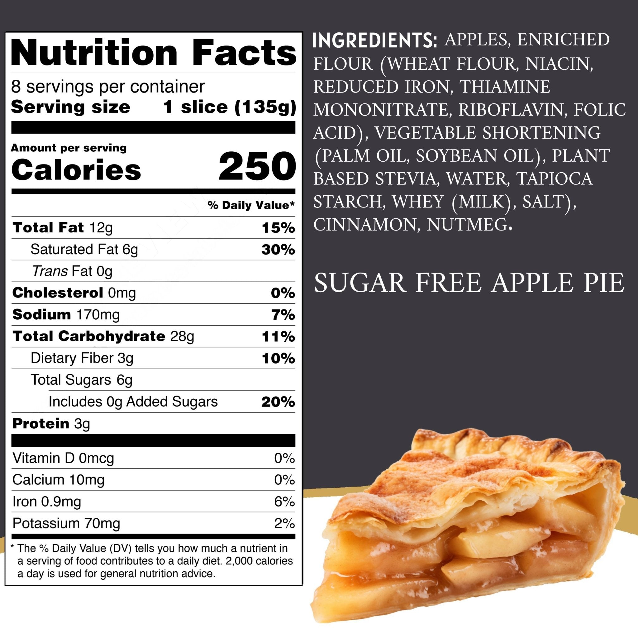 Andy Anand Sugar-Free Apple Pie (2.9 lbs) | Sugar-Free & Keto Pie | Local SoCal Bakery