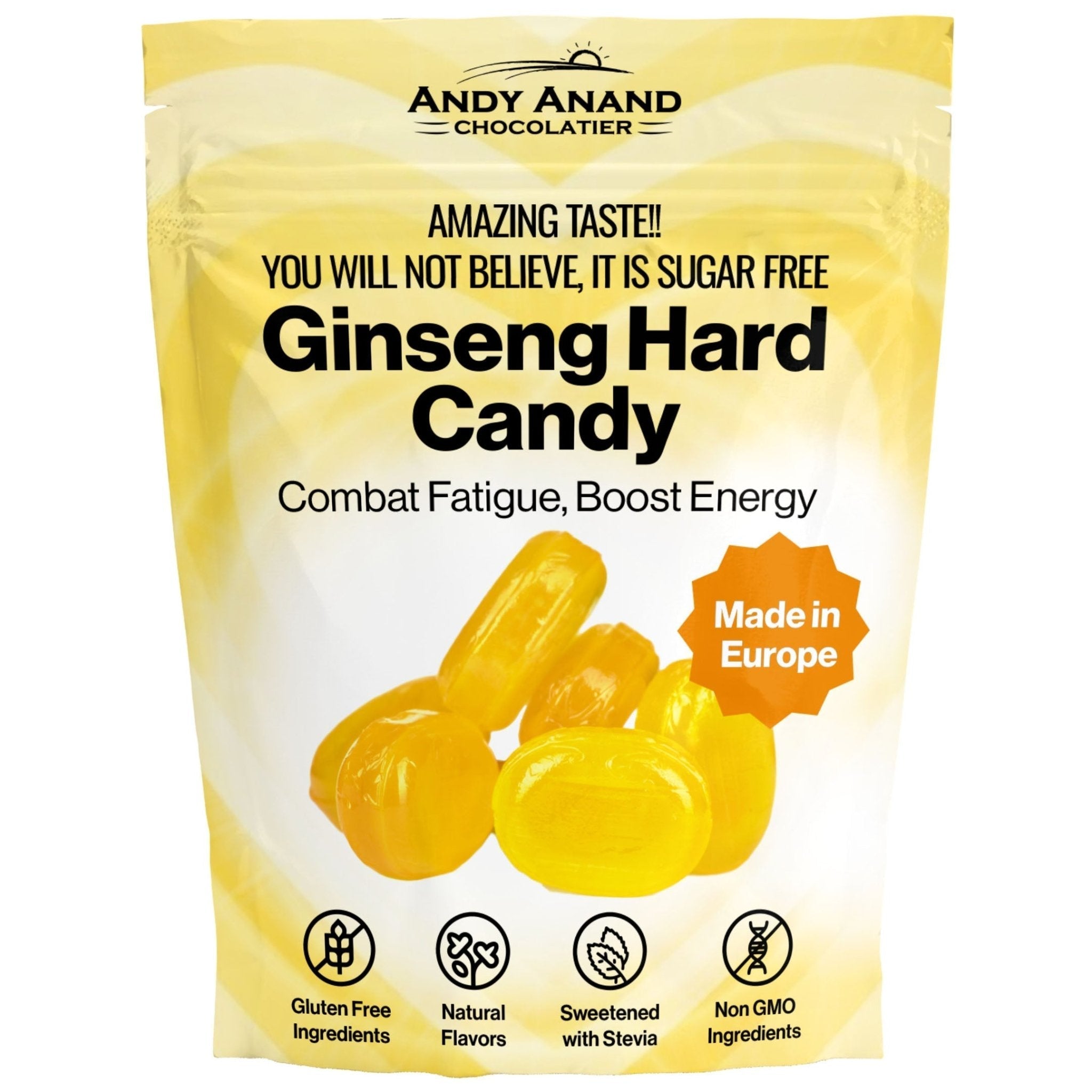 Andy Anand Sugar-Free Ginseng Hard Candy (7 oz) | Stevia-Sweetened, Sugar-Free & Keto | Local SoCal Bakery