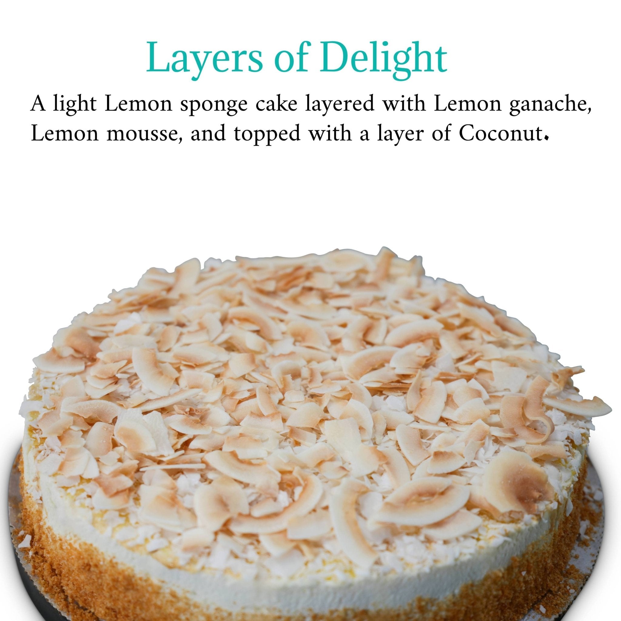 Andy Anand Sugar-Free Coconut Lemon Mousse Cake (3 lbs) | Keto & Diabetic-Friendly | SoCal Bakery