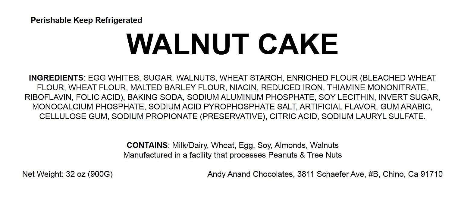 Andy Anand Caramel Walnut Cake, 9-Inch, 2 lb – Freshly Baked, Gourmet Gift, Natural Ingredients, Preservative-Free, Birthday & Holiday Gift