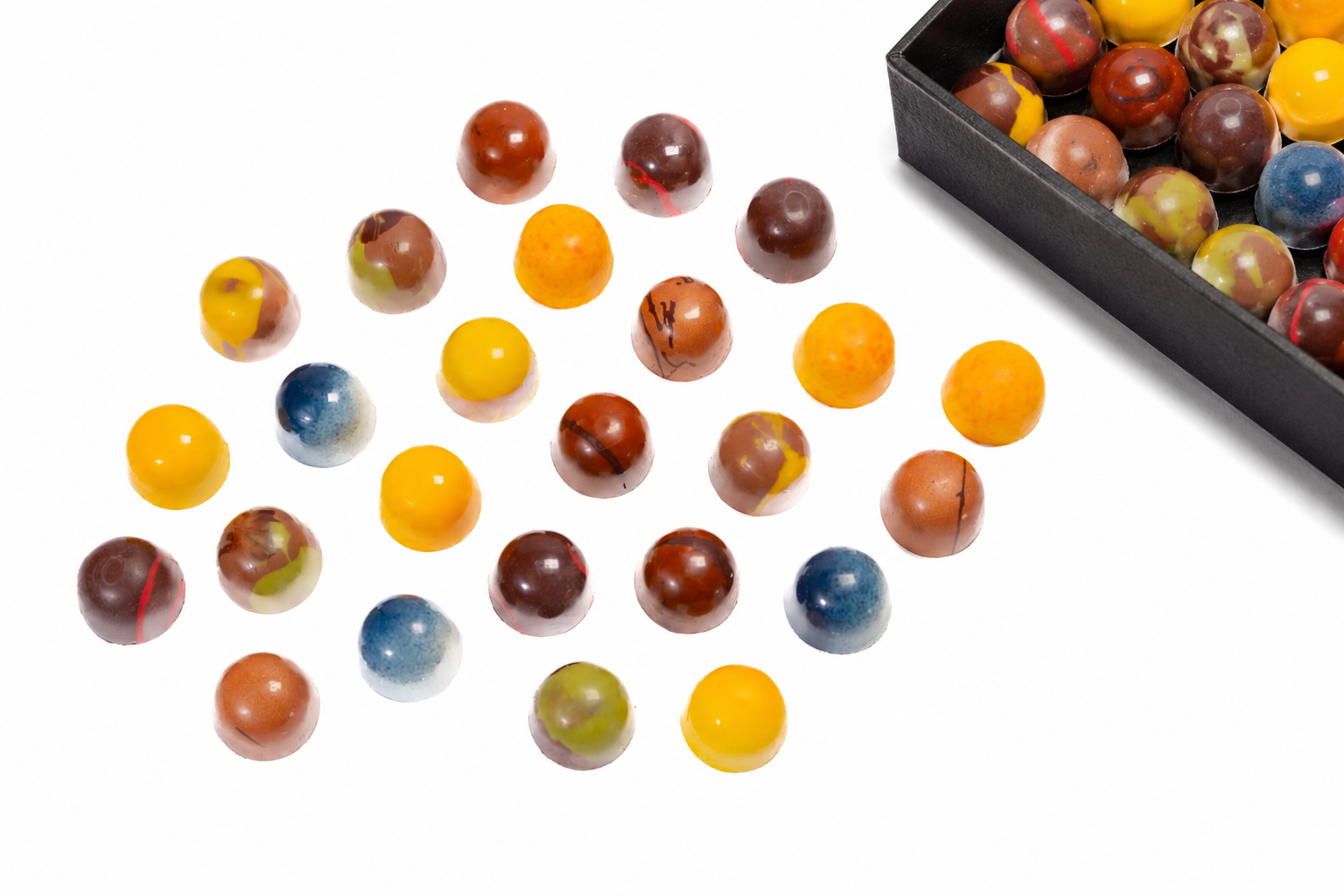 Andy Anand Monet Chocolate Bonbons Gift Box (25 pc, 6.52 oz) | Gluten-Free Truffles & Pralines | Local SoCal Chocolatier