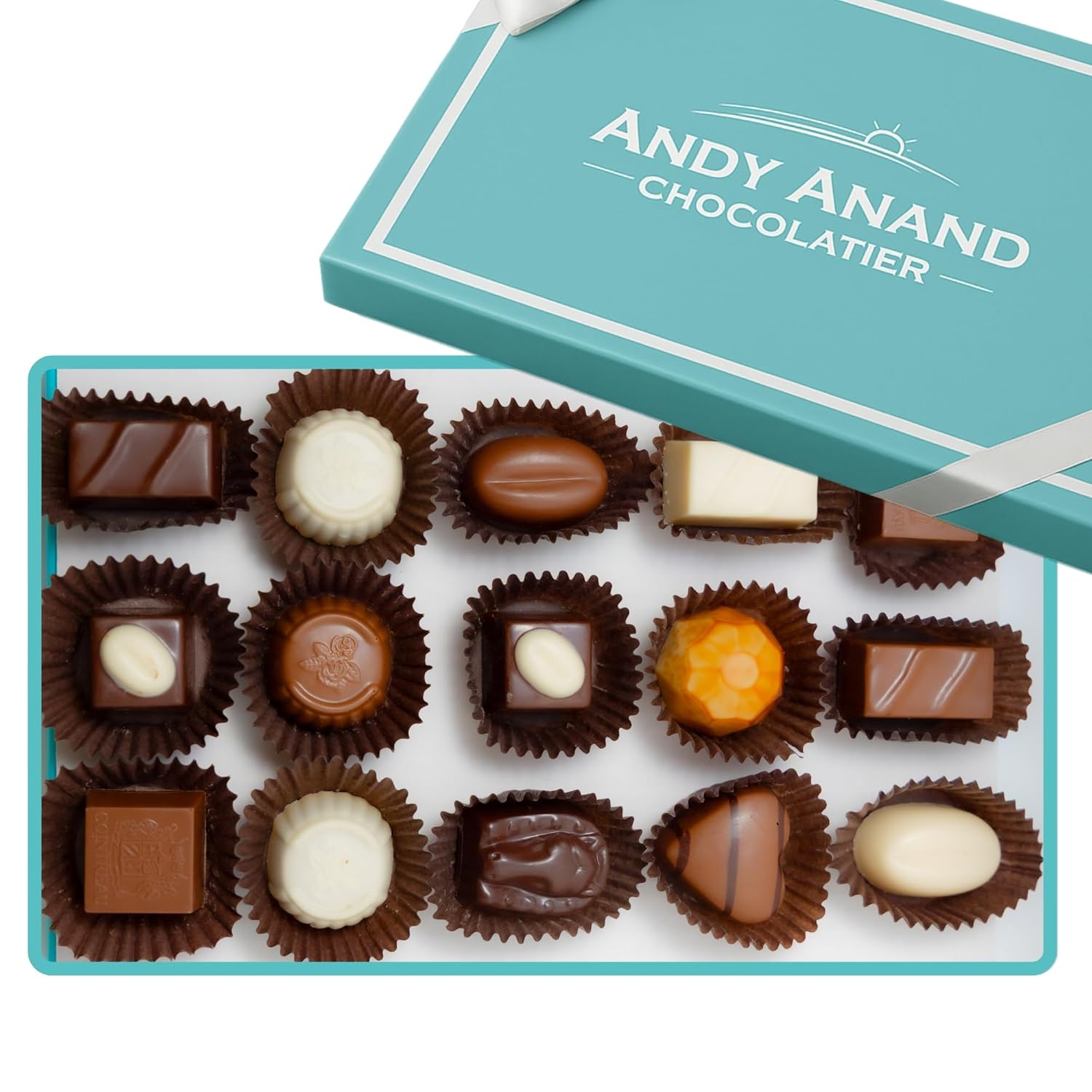 Andy Anand Sugar-Free Belgian Chocolate Truffles (15 pc) | Sugar-Free & Keto Diabetic-Friendly Gift Box | Local SoCal Chocolatier
