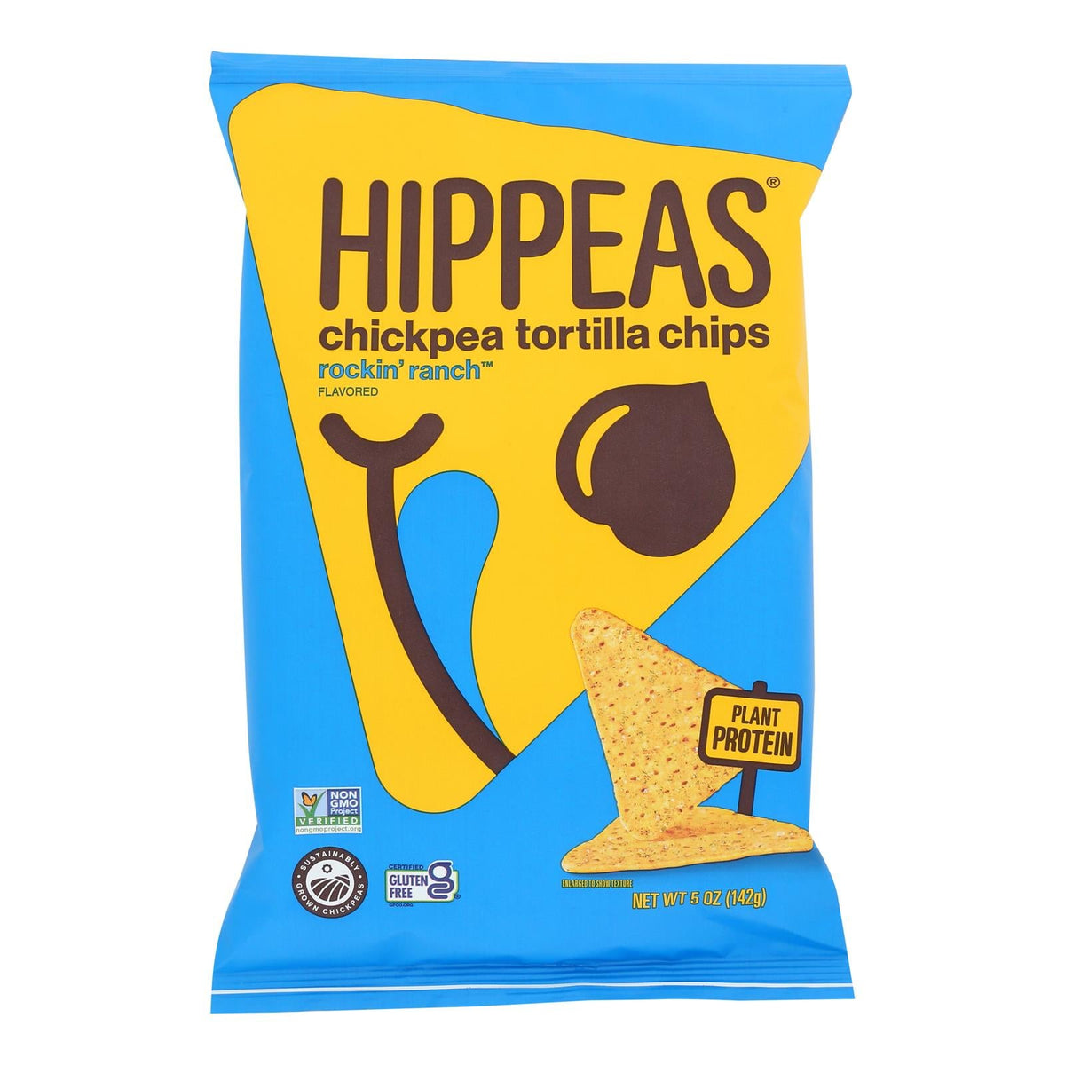 Hippeas Vegan Ranch Tortilla Chips (Chickpea) - Case of 12 x 5 oz