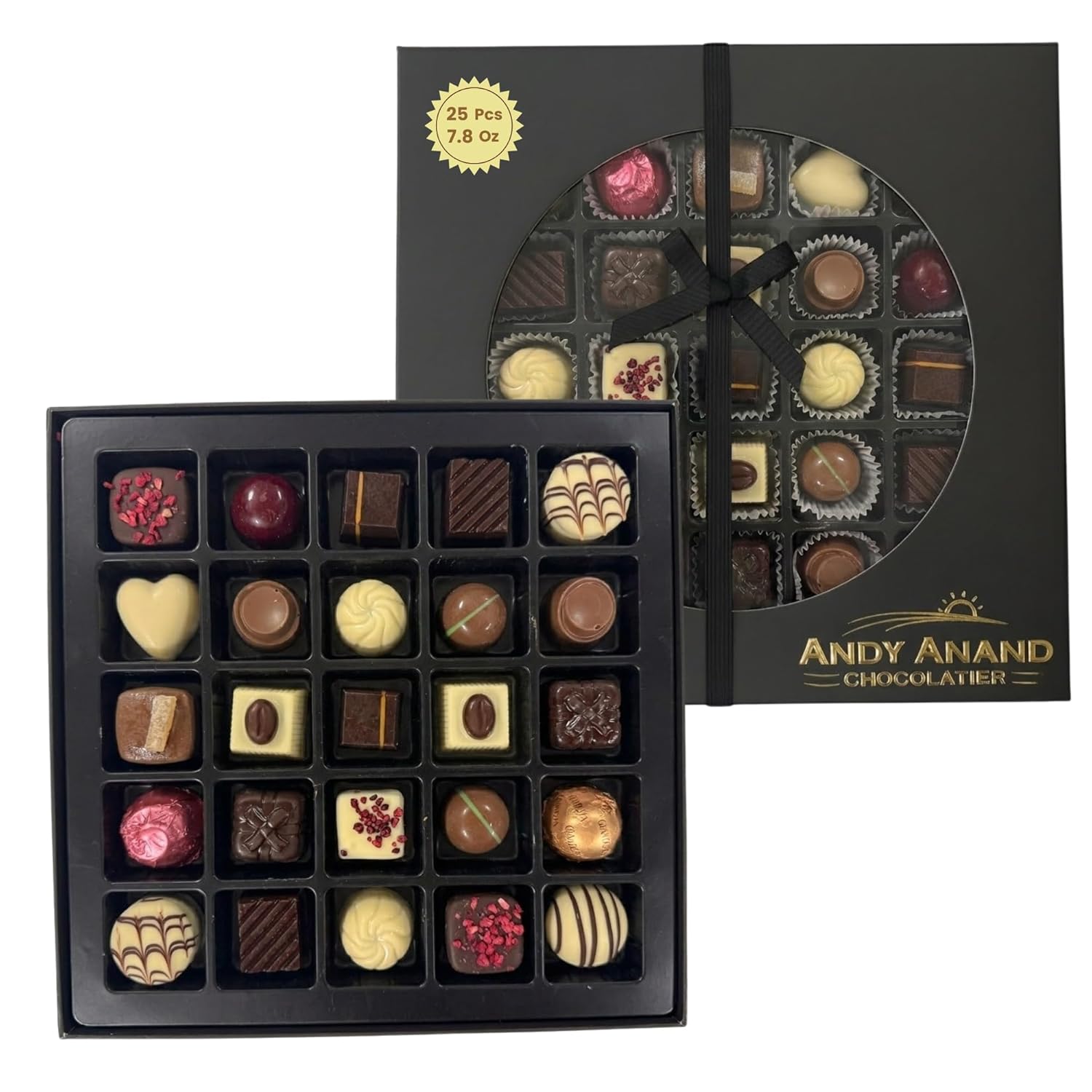 Andy Anand Chocolate Truffles Bonbon Praline Box | 60% Cocoa Butter Gift Box | Local SoCal Chocolatier