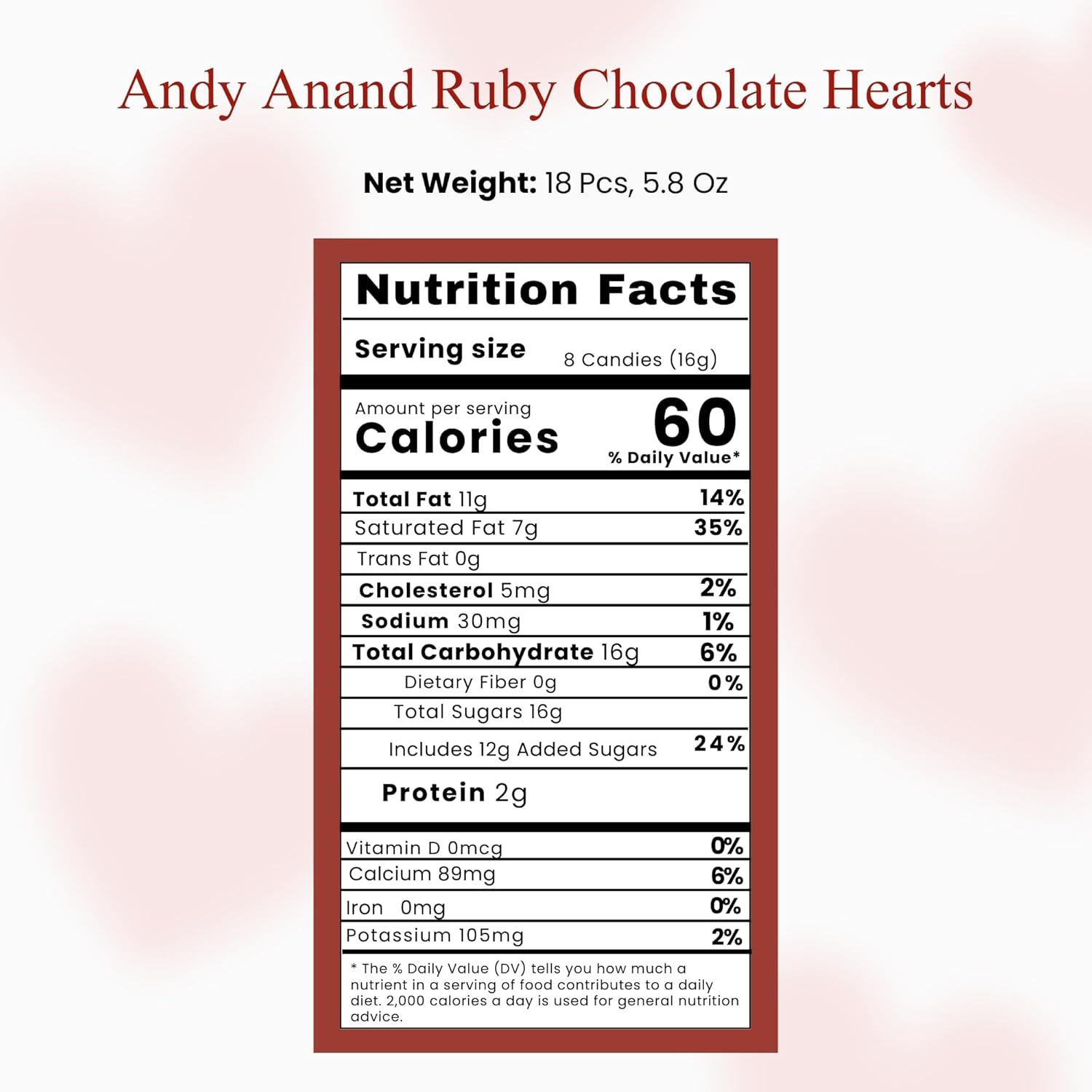 Andy Anand Ruby Chocolate Heart Truffles, 18 pc – Natural Berry-Pink Color, Fruity Flavor, Gluten-Free, Valentine's & Anniversary Gift