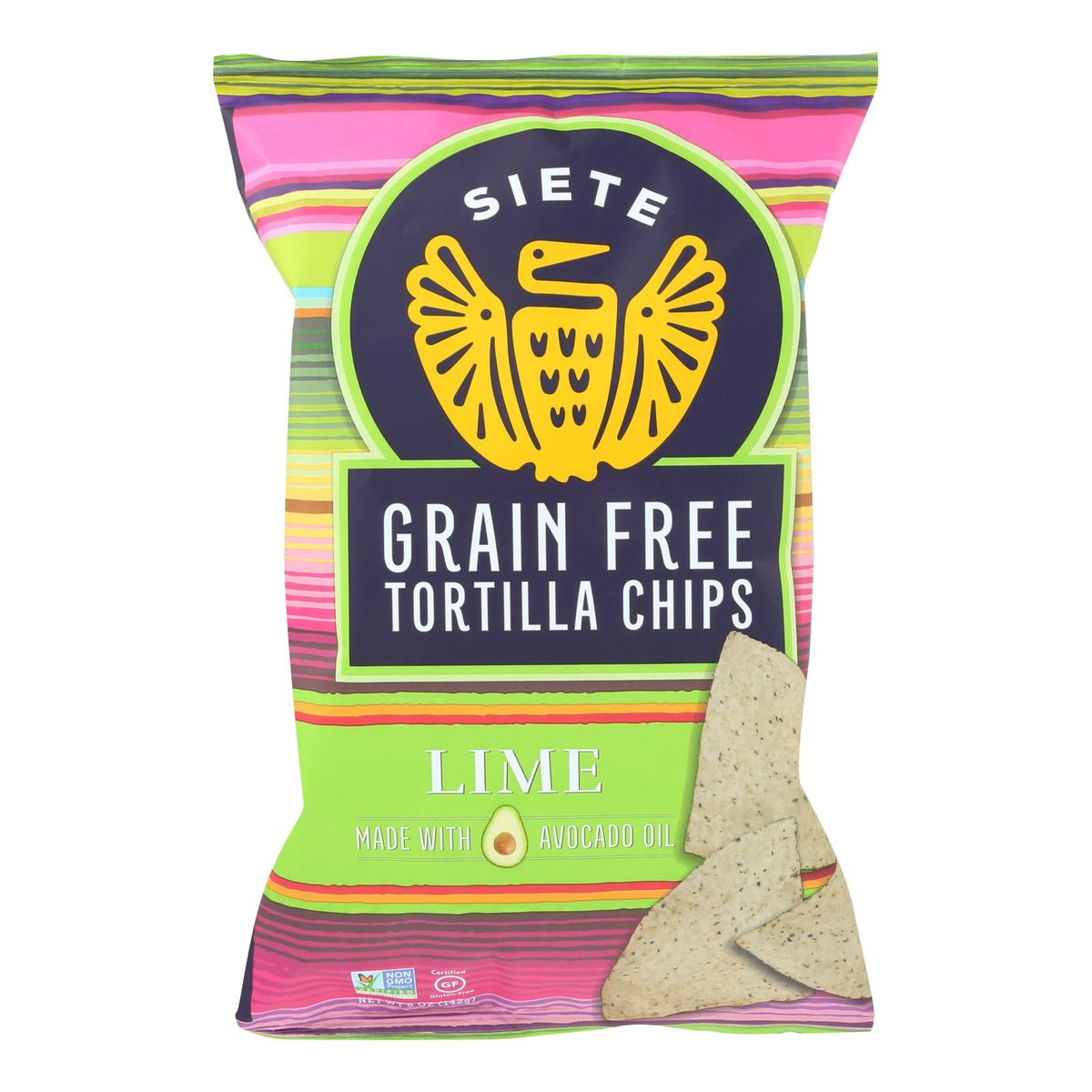 Siete Tortilla Chips (Pack of 12) - Lime Flavor - 5 Oz