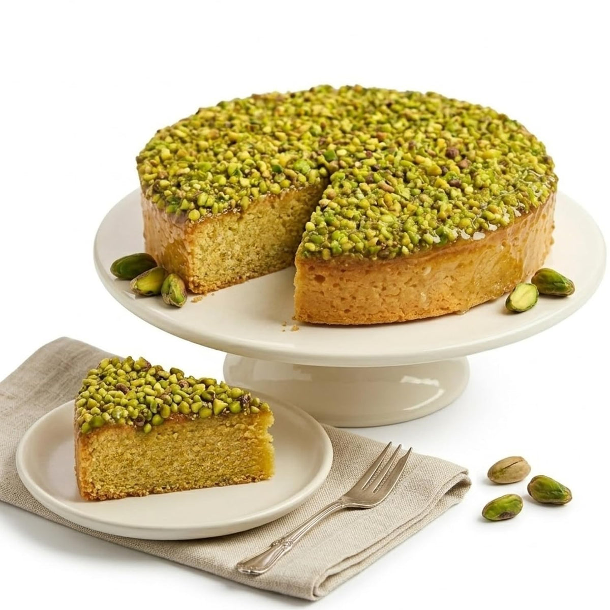 Andy Anand Sugar-Free Pistachio Caramel Cake, 9-Inch, 2.6 lb – Handcrafted, No Artificial Sweeteners, Rich & Moist Birthday Gift Box