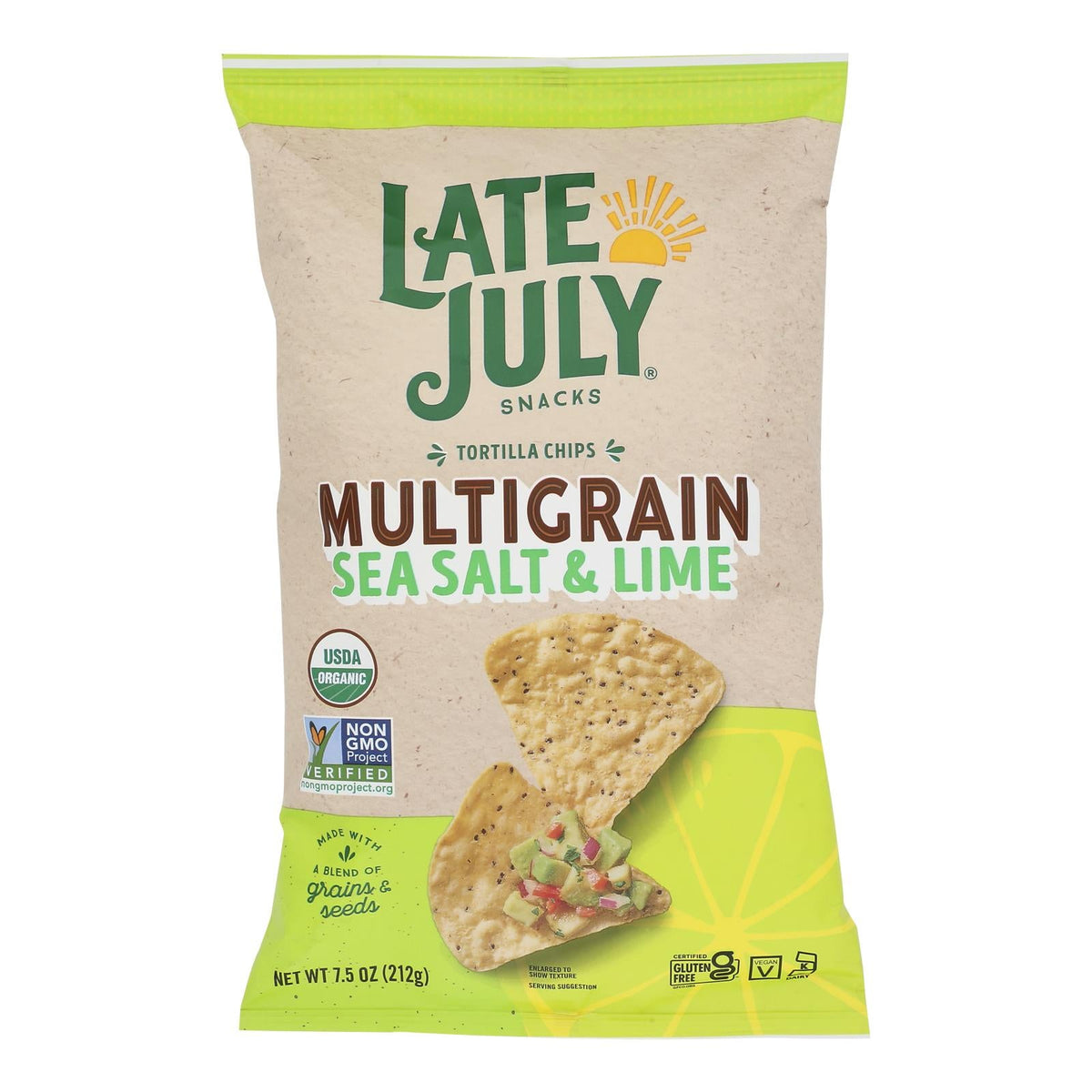 Bgs  Late July Snacks - Tort Chips Mltgrn Ss Lm (Pack of 12 7.5 Oz Bags)