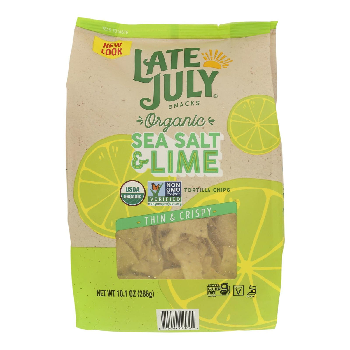 Late July Snacks - Tort Chip Sea Salt Lime (Pack of 9-10.1 Oz)