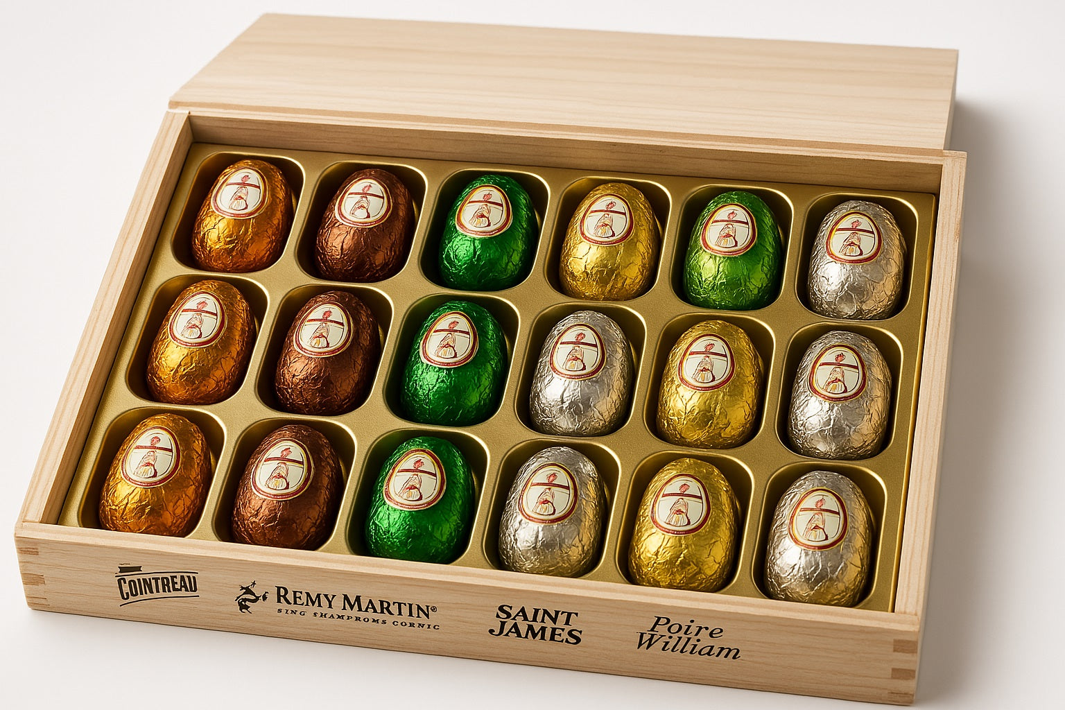 Andy Anand European Dark Chocolate Bottles with Non-Alcoholic Cordials, 18 pc, 8.74 oz – Wooden Gift Box, Birthday & Holiday Gourmet Gift