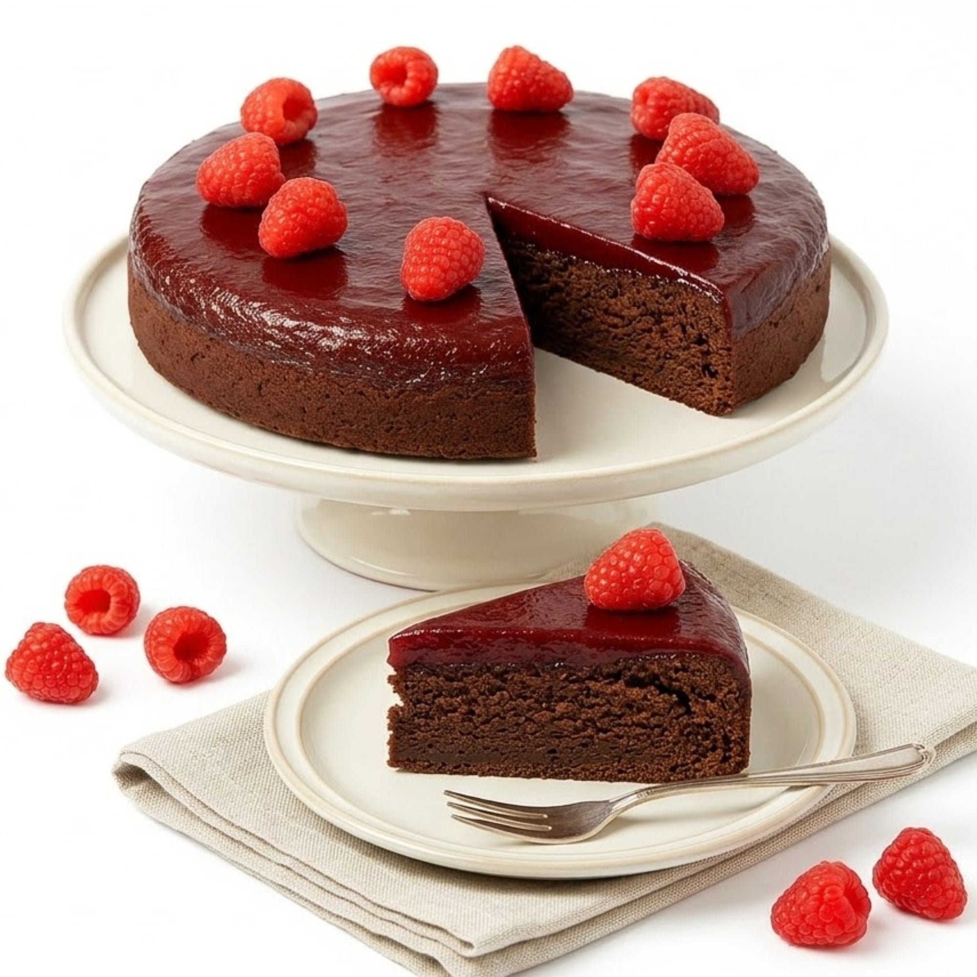 Andy Anand Gluten-Free Raspberry Chocolate Truffle Cake, 9-Inch, 2.8 lb – Handcrafted, Real Chocolate & California Cream, Birthday Gift Box