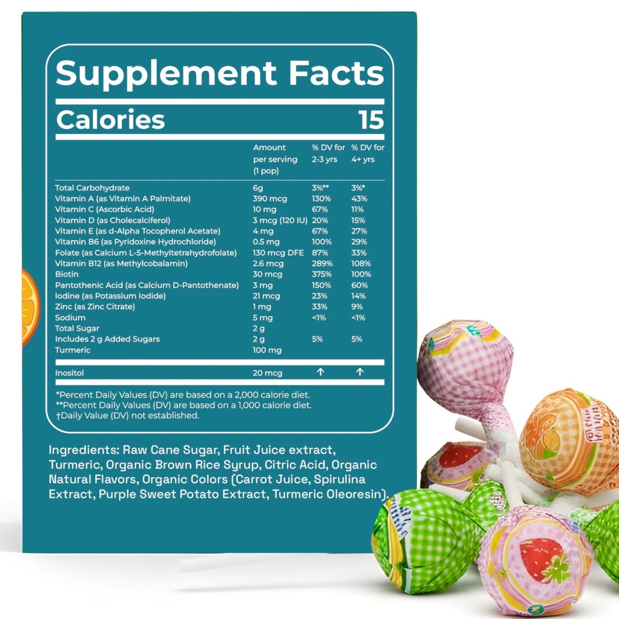 Andy Anand Sugar-Free Multivitamin Lollipops, 29 ct, 8.8 oz – Real Fruit Juice, Keto, Kids Multivitamin Support, Birthday & Holiday Gift