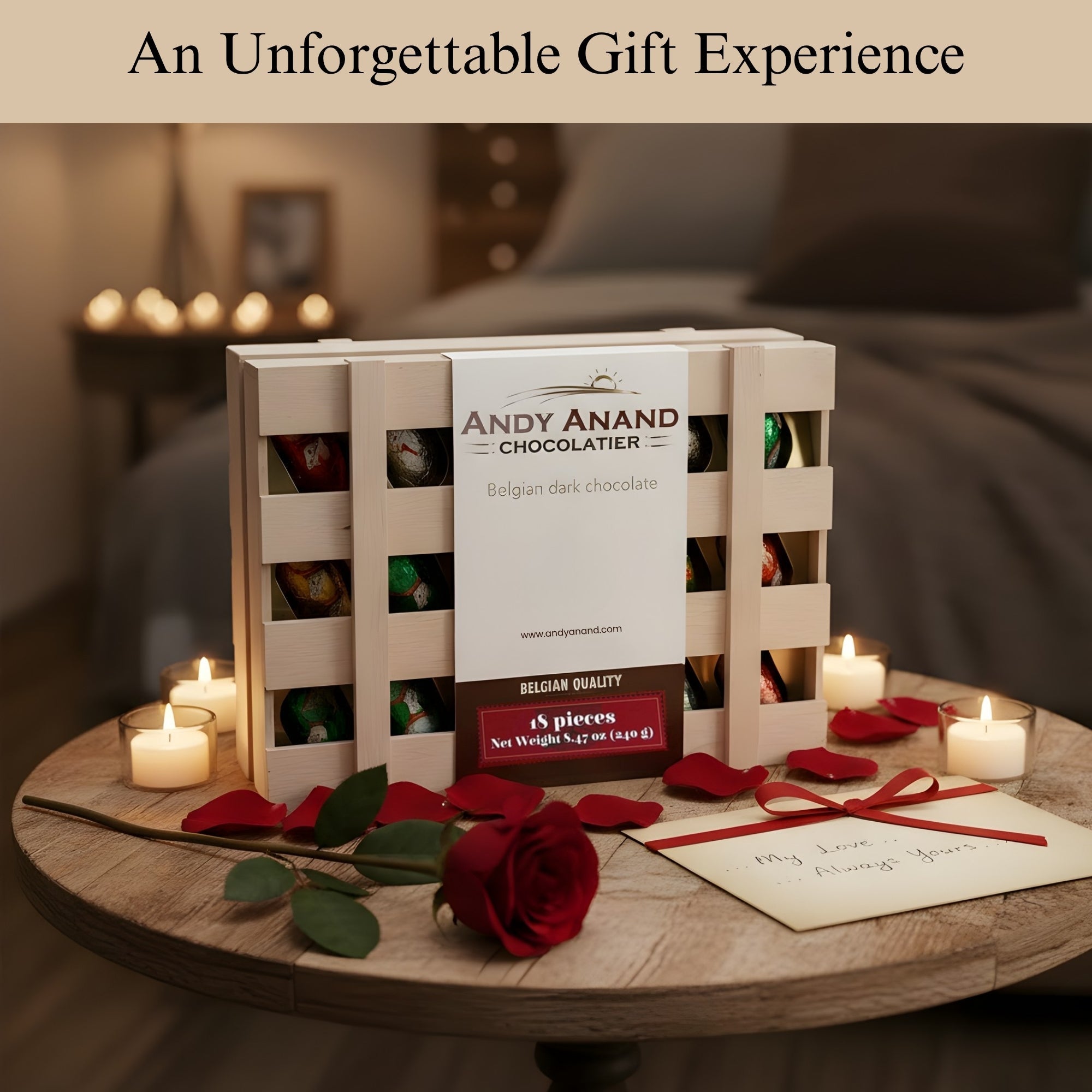 Andy Anand Liquor-Filled Chocolate Bottles, Beer Flavor, 18 pc – Vegan, 60% Cocoa Butter, Non-Alcoholic, Birthday & Holiday Gourmet Gift Box