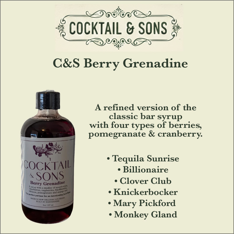 Berry Grenadine Cocktail Syrup | Cocktail & Sons 8oz