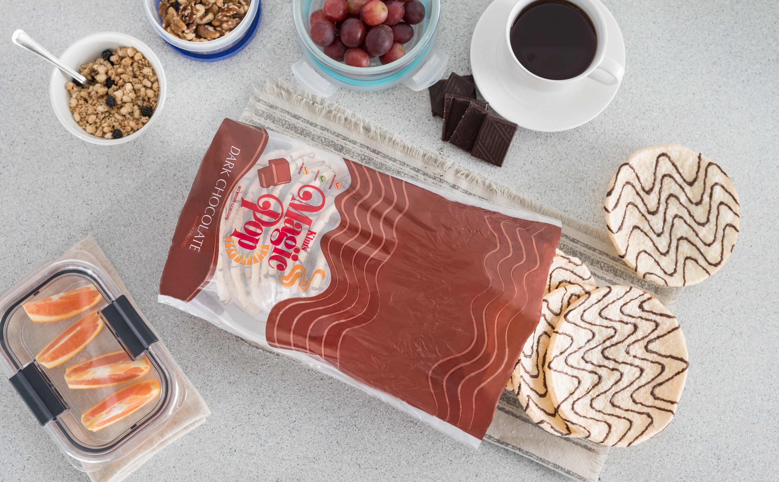 Kim's Magic Pop - Salted Caramel Flavor Drizzled & Dark Chocolate Combination [6 pack, 12 pack]