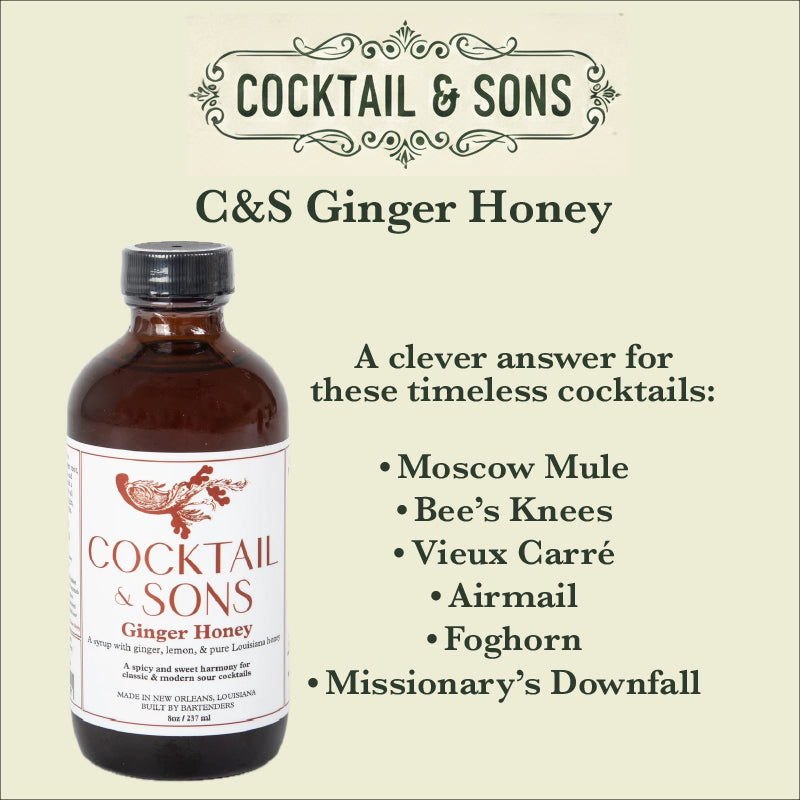 Ginger Honey Cocktail Syrup | Cocktail & Sons (8oz)