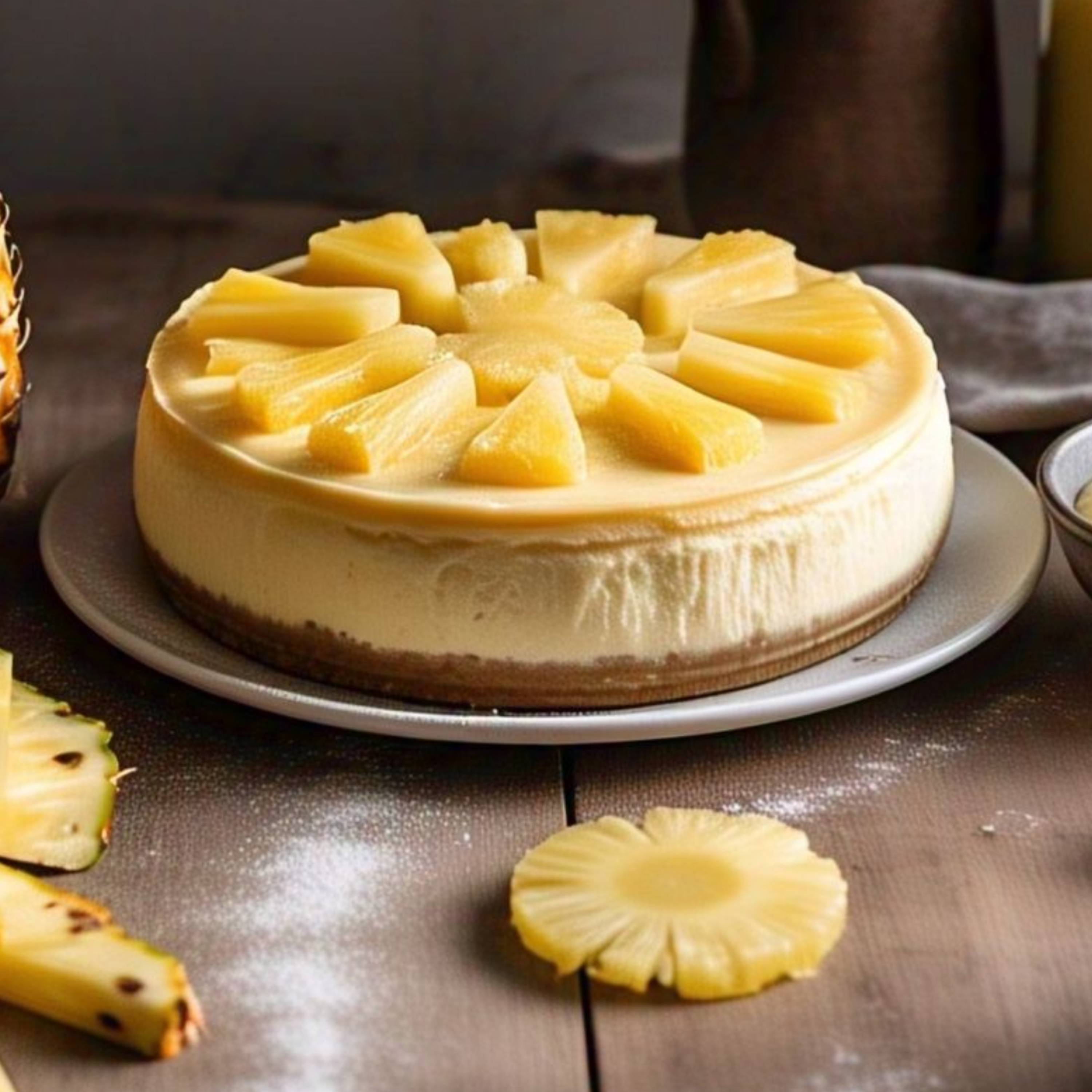 Andy Anand Pineapple Cheesecake (9-inch, 2 lbs) | Hand-Baked Bakery Cheesecake | Local SoCal Bakery