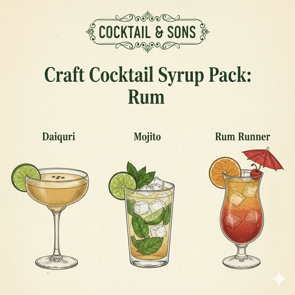 Craft Cocktail Syrup Pack: Rum