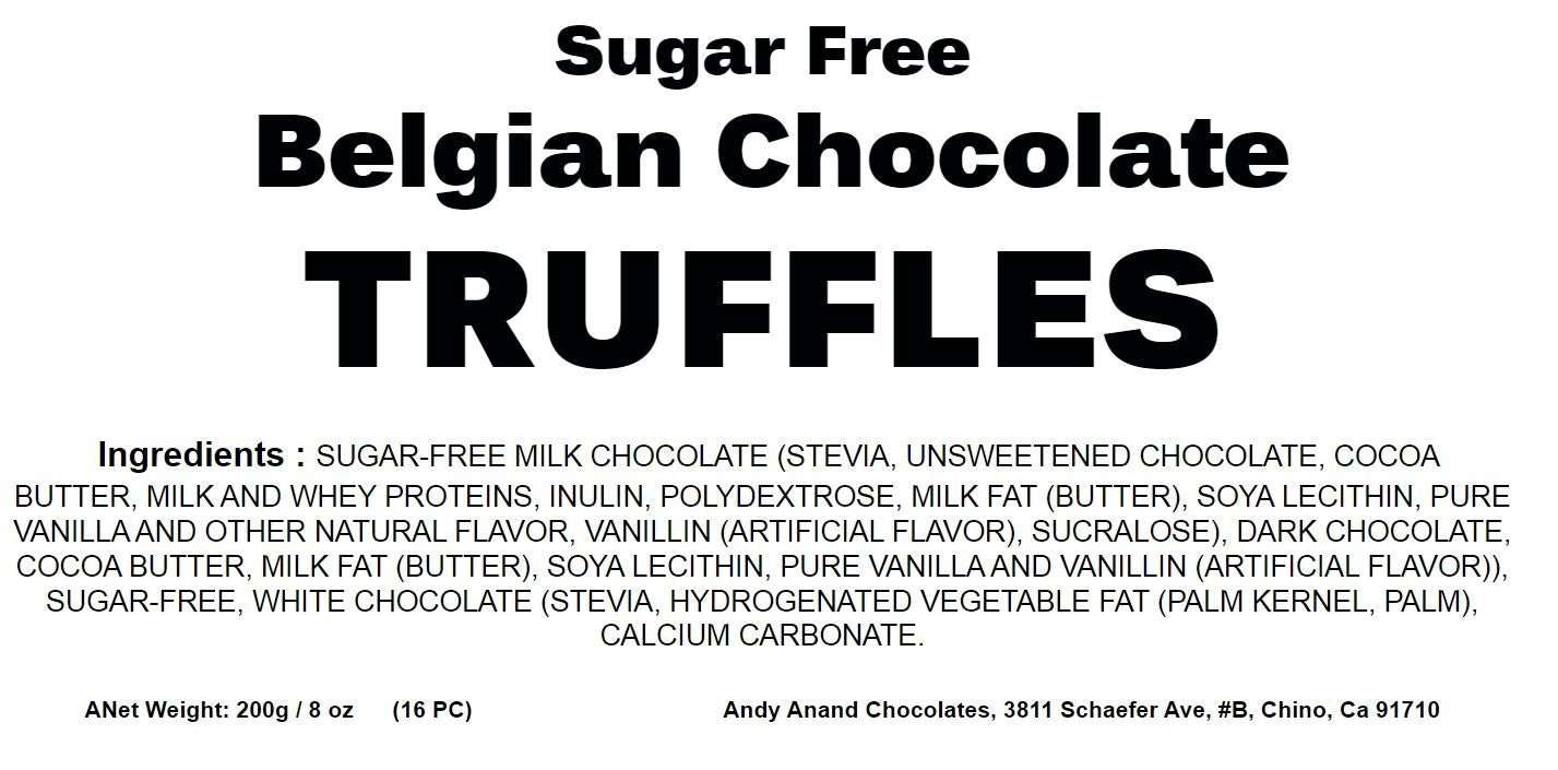 Andy Anand Sugar-Free Belgian Chocolate Truffles, 25 pc – Handmade, Stevia Sweetened, Diabetic-Friendly Gift for Women, Birthday & Holiday