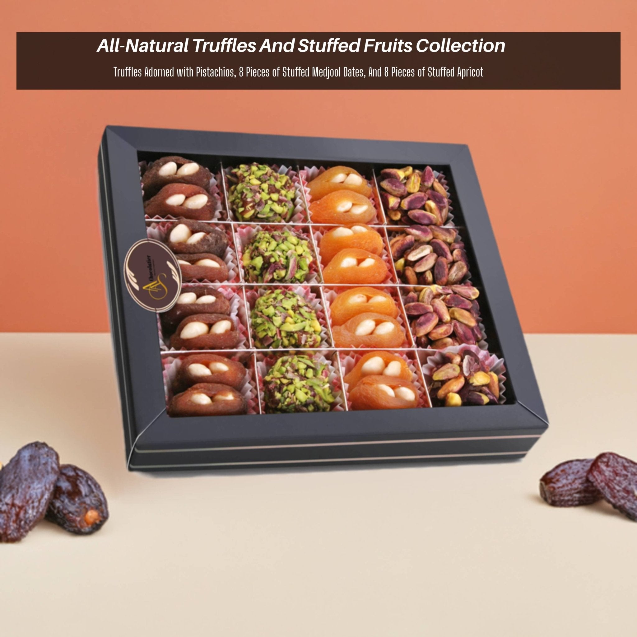 Andy Anand Chocolate Truffles with Natural Dates (24 pc, 10.5 oz) | No Sugar Added | Local SoCal Chocolatier