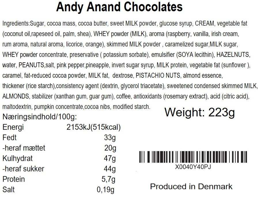 Andy Anand Belgian Chocolate Truffles Gift Box (25 pc, 7.8 oz) | Gourmet Bonbon Ganache, 60% Cocoa Butter | Local SoCal Chocolatier