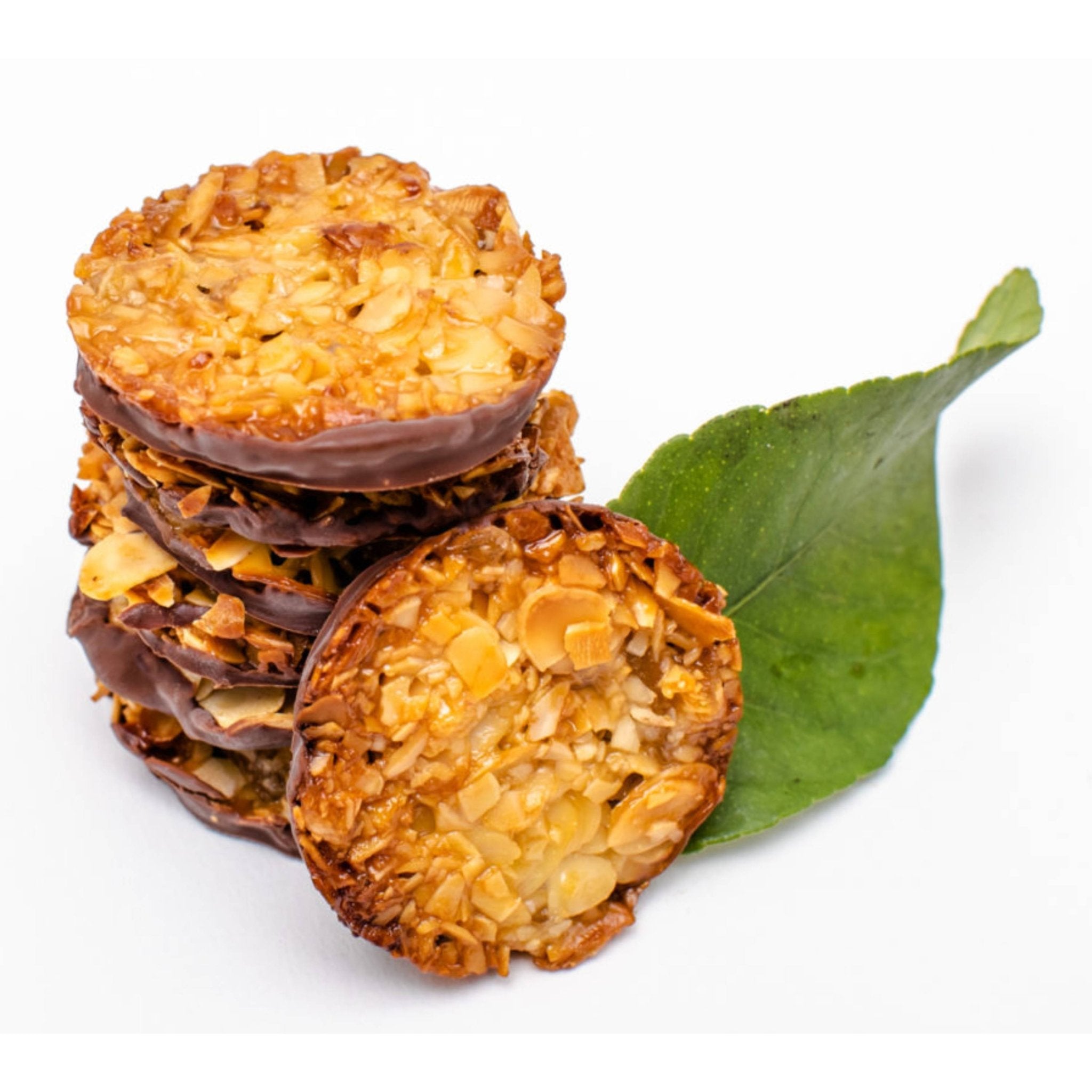 Andy Anand Dark Chocolate Florentine Biscuit Cookies Orange Almond (24 pc) | Imported from France | Local SoCal Bakery