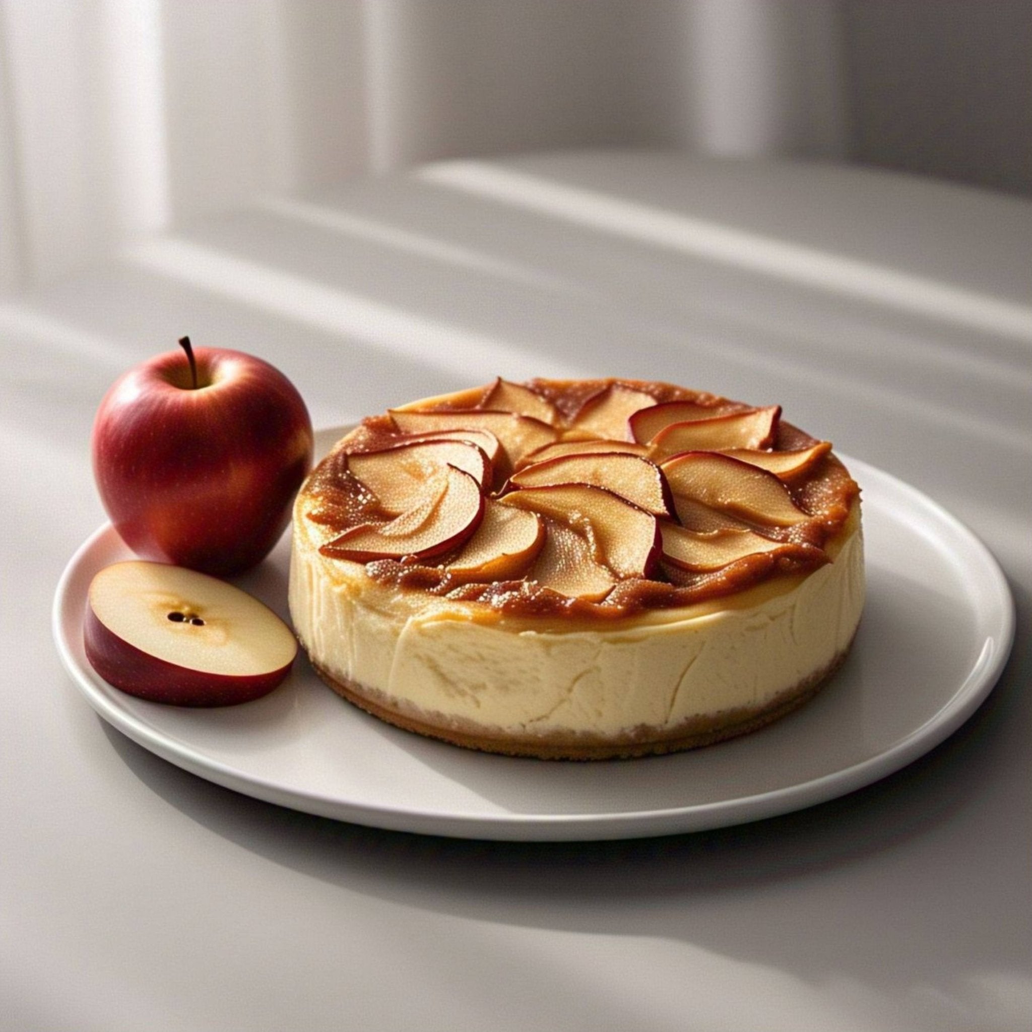 Andy Anand Sugar-Free & Gluten-Free Apple Cheesecake, 9-Inch, 2 lb – Diabetic-Friendly, California Cream Cheese, Fresh Eggs & Vanilla Gift